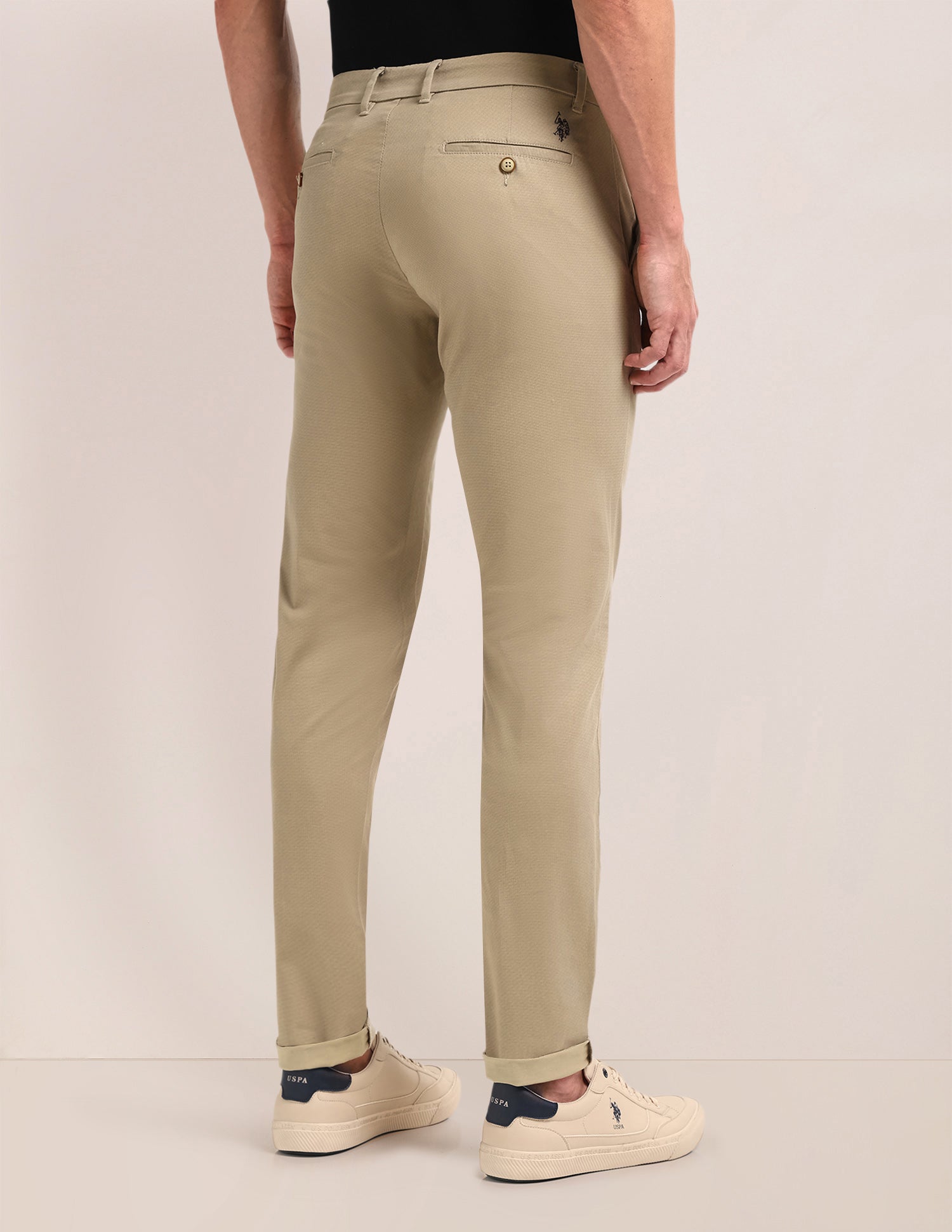 Denver Slim Fit Regular Trousers Beige - U.S. POLO ASSN. | Large