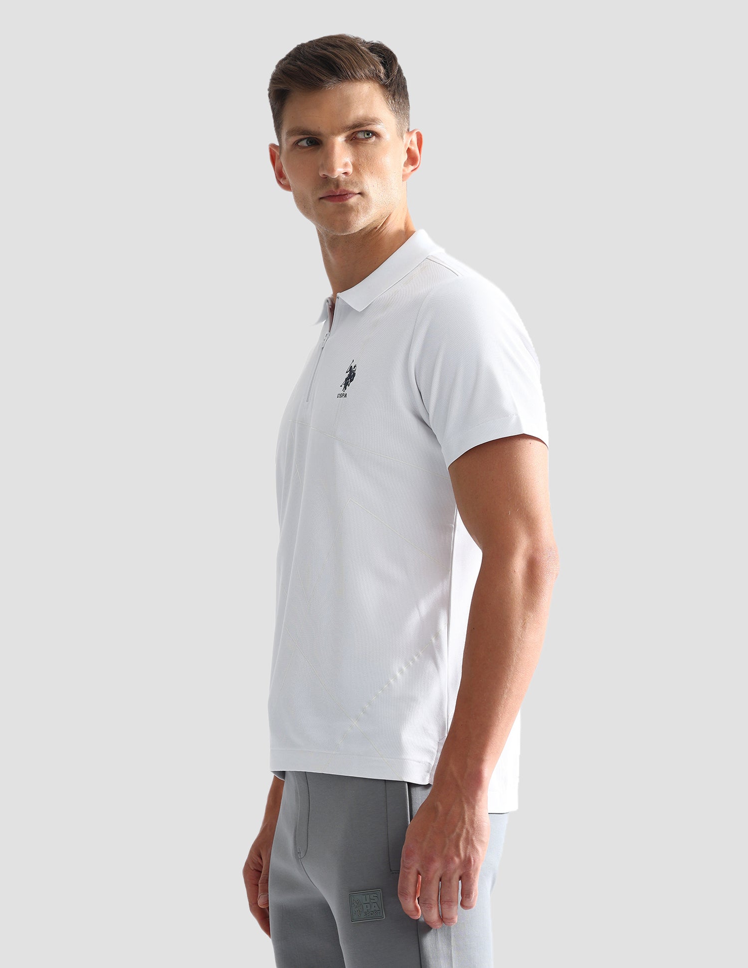 Solid Slim Fit Polo Shirt White - U.S. Polo Assn. India | Large