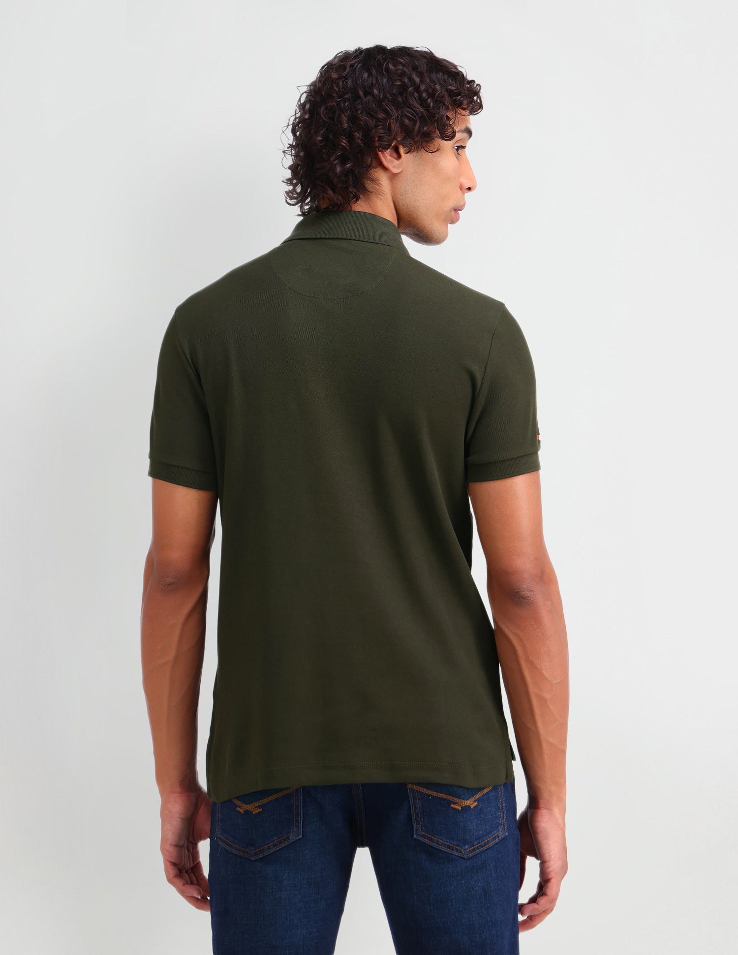 Brand Printed Muscle Fit Polo Shirt Olive - U.S. Polo Assn. India | Large