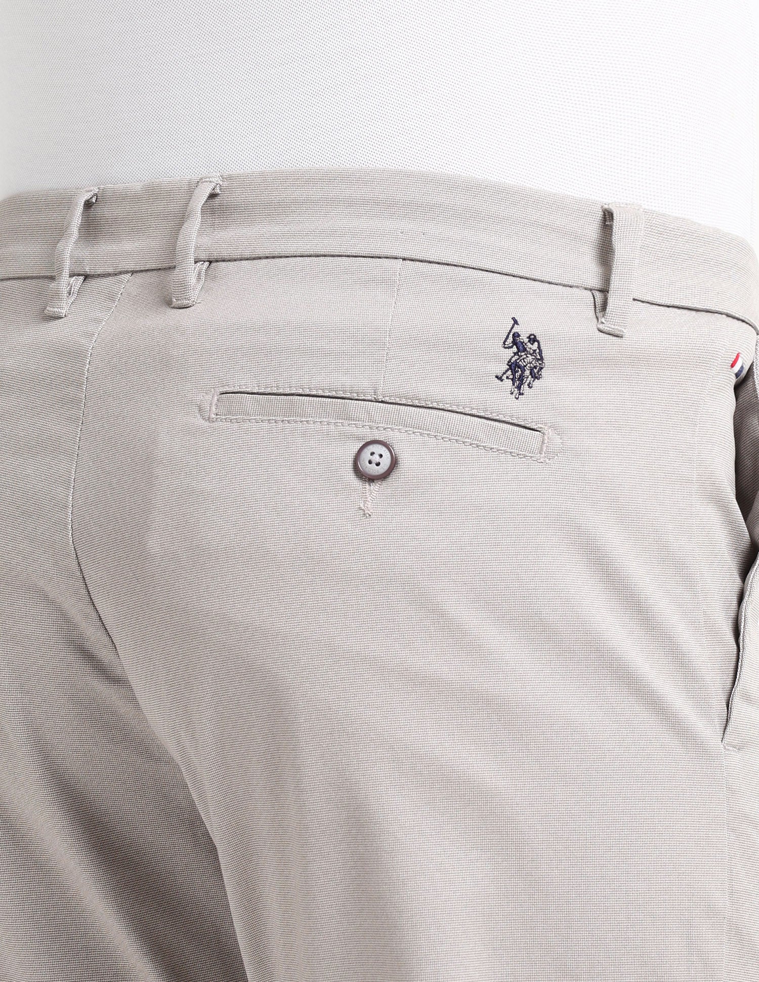 Riley Straight Fit Regular Trousers Light-Grey - U.S. POLO ASSN. | Large
