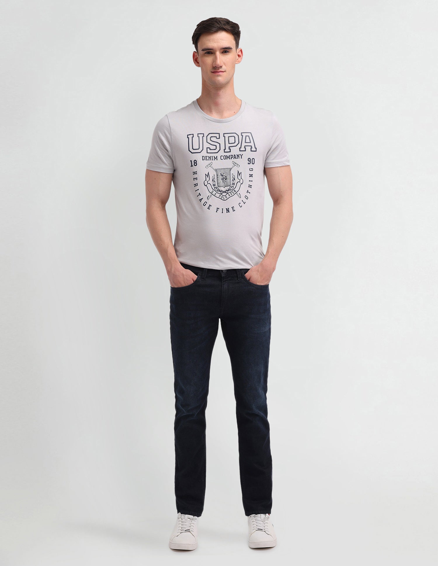 Brandon Slim Tapered Fit Blue Jeans Blue - U.S. Polo Assn. India | Large