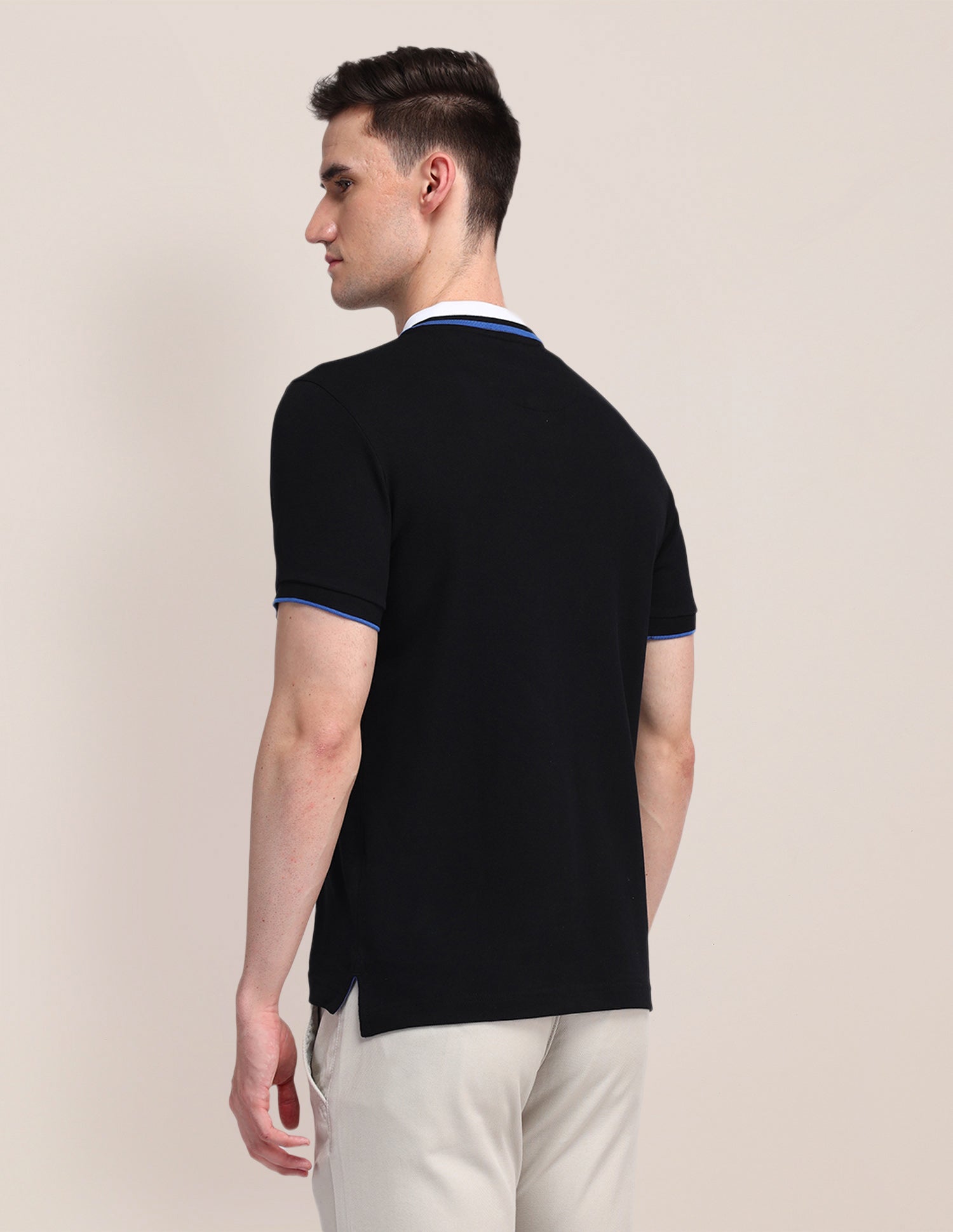 Solid Slim Fit Polo Shirt Black - U.S. Polo Assn. India | Large