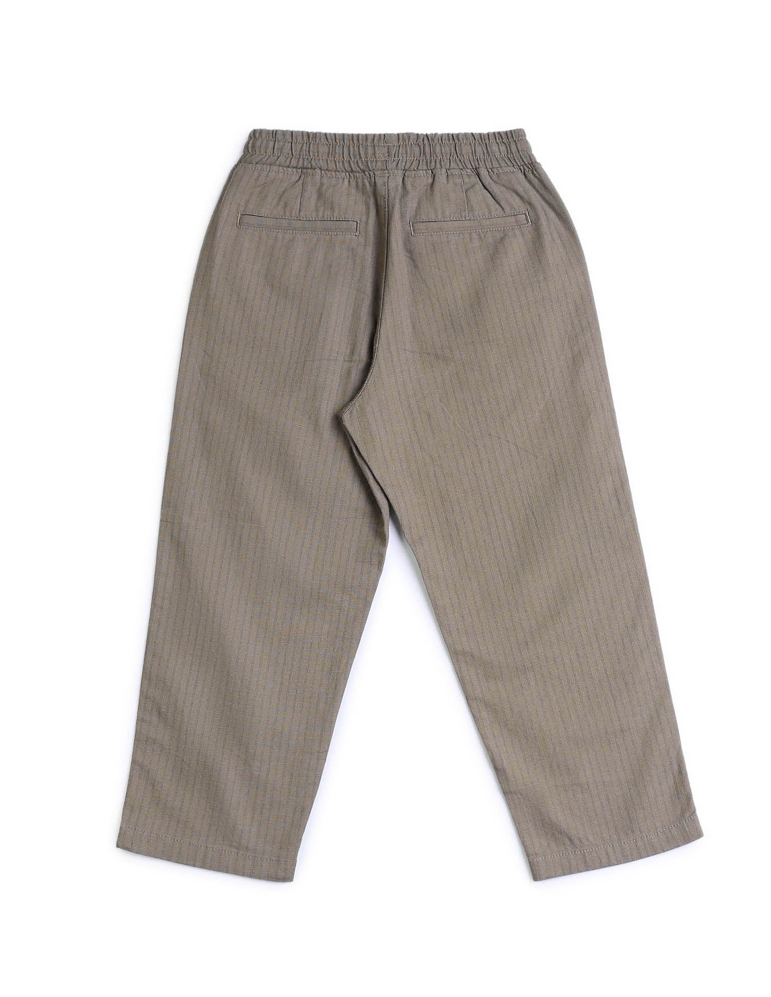 Boys Vertical Striped Trousers Light Brown - U.S. POLO ASSN. | Large