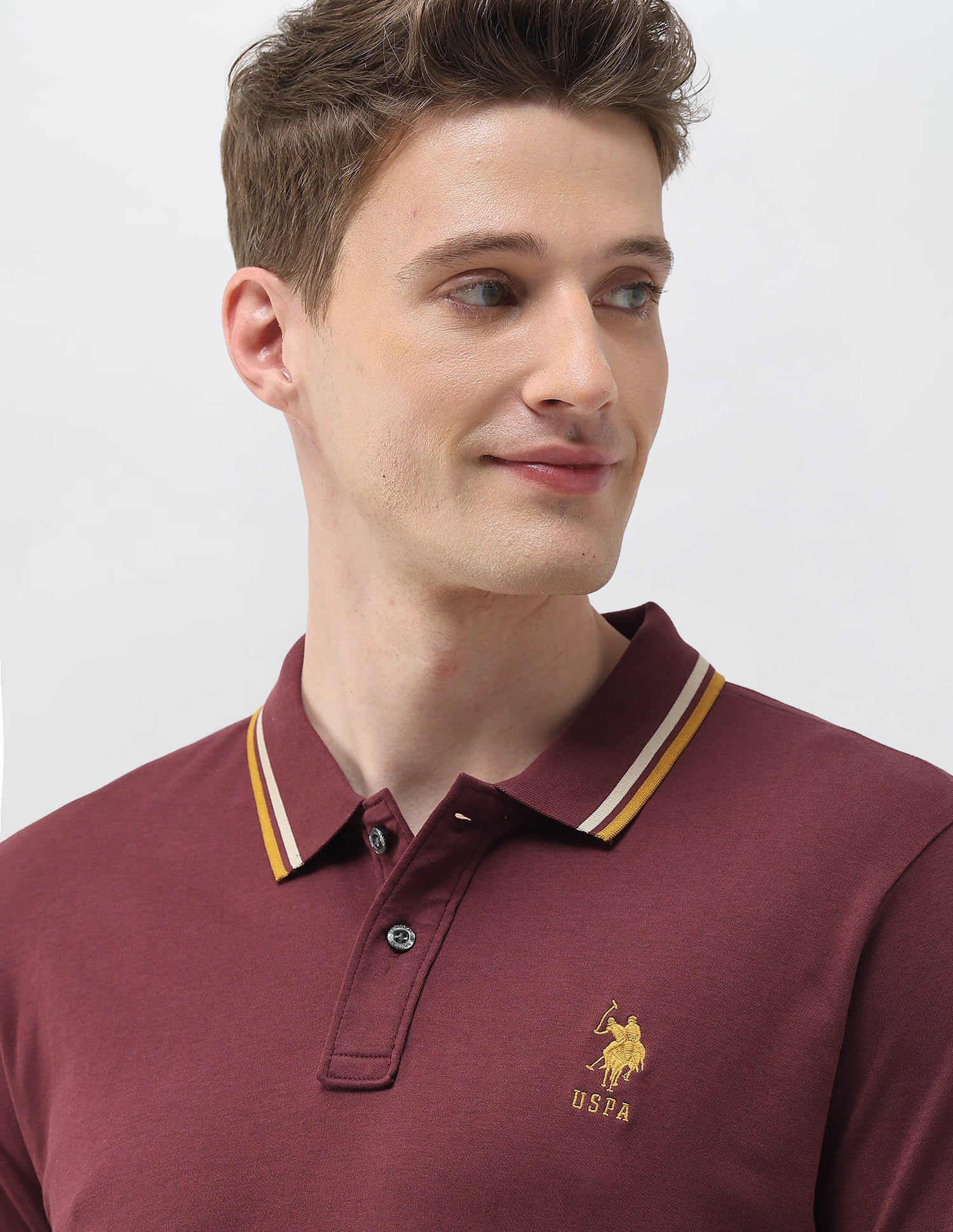 Solid Slim Fit Polo Shirt Violet - U.S. Polo Assn. India | Large