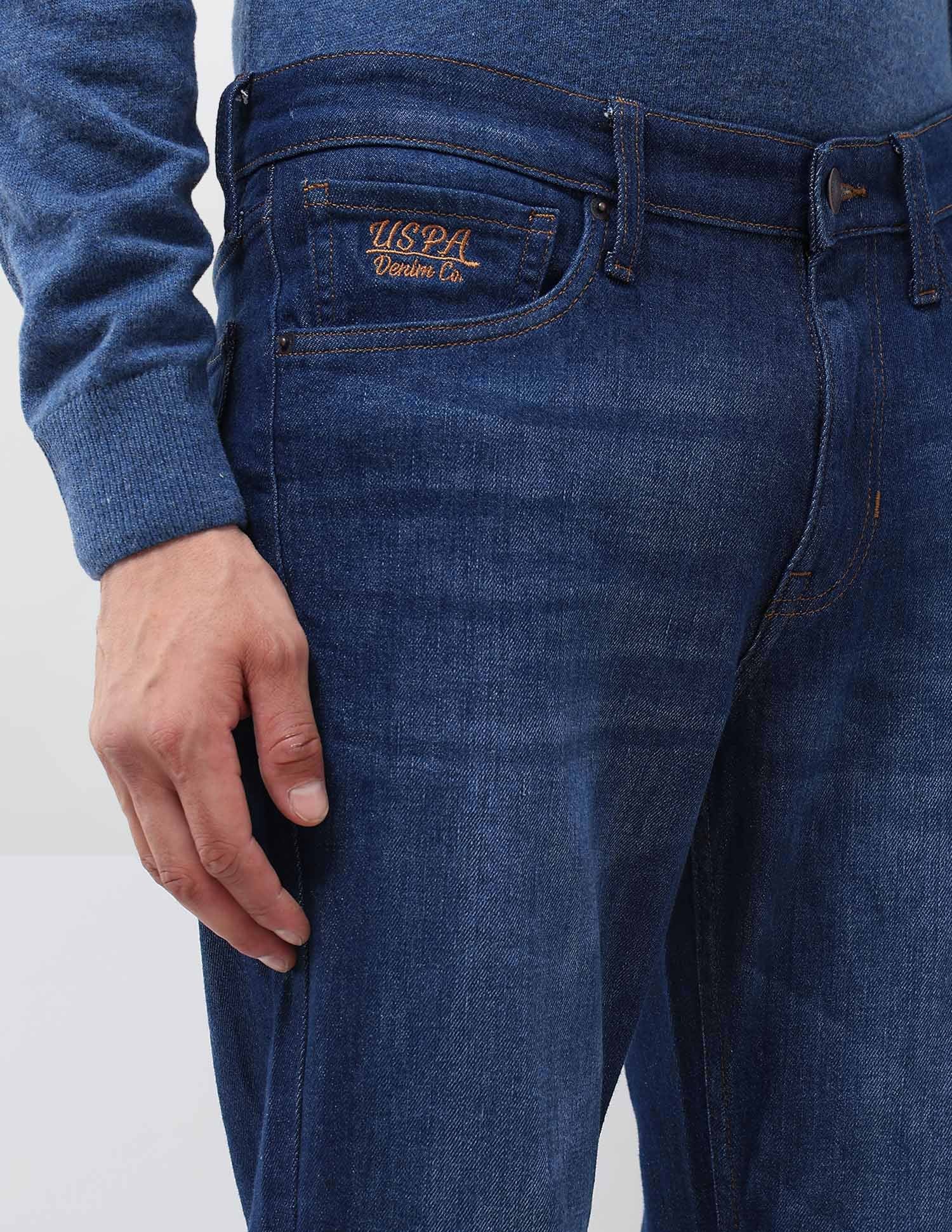 Brandon Slim Tapered Fit Whiskered Jeans Indigo - U.S. POLO ASSN. | Large