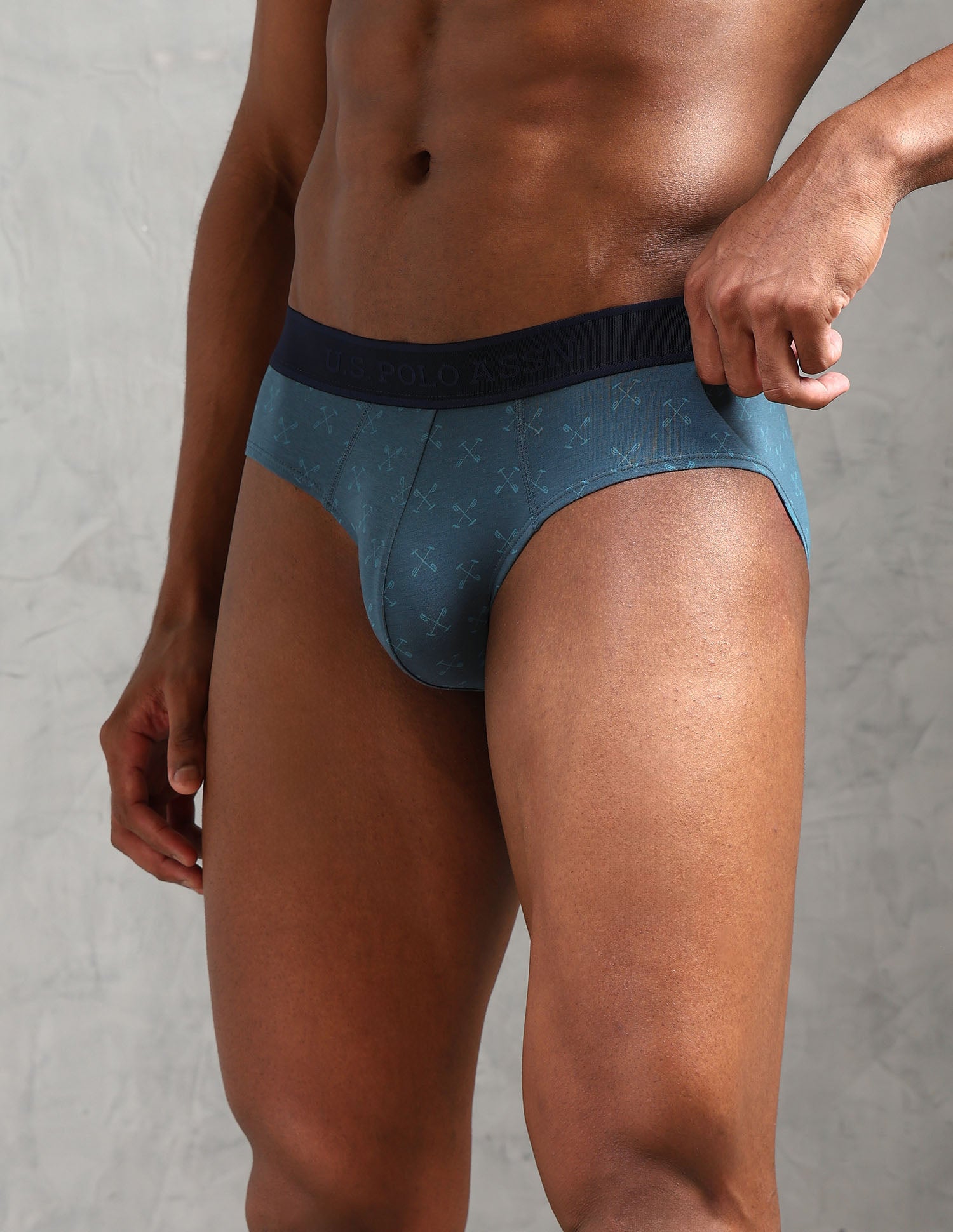 Low Rise Printed OEB16 Briefs - Pack Of 3 Stargazer, Picante and Uspa Navy - U.S. POLO ASSN. | Large