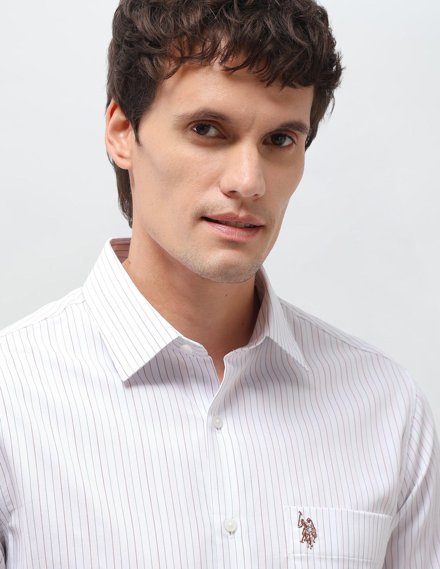 Vertical Striped Dobby Shirt Grey - U.S. Polo Assn. India | Large