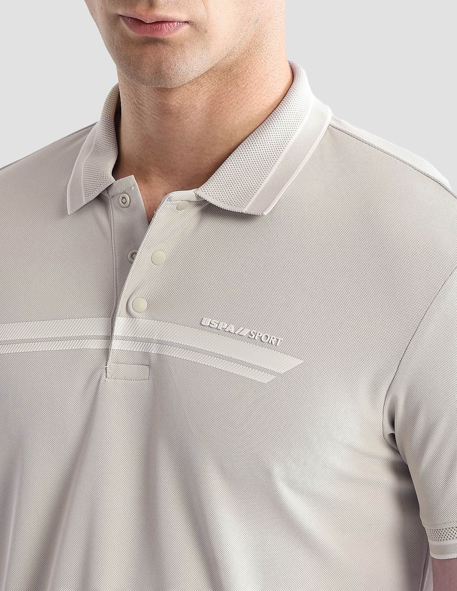 Solid Regular Fit Active Polo Shirt Beige - U.S. POLO ASSN. | Large