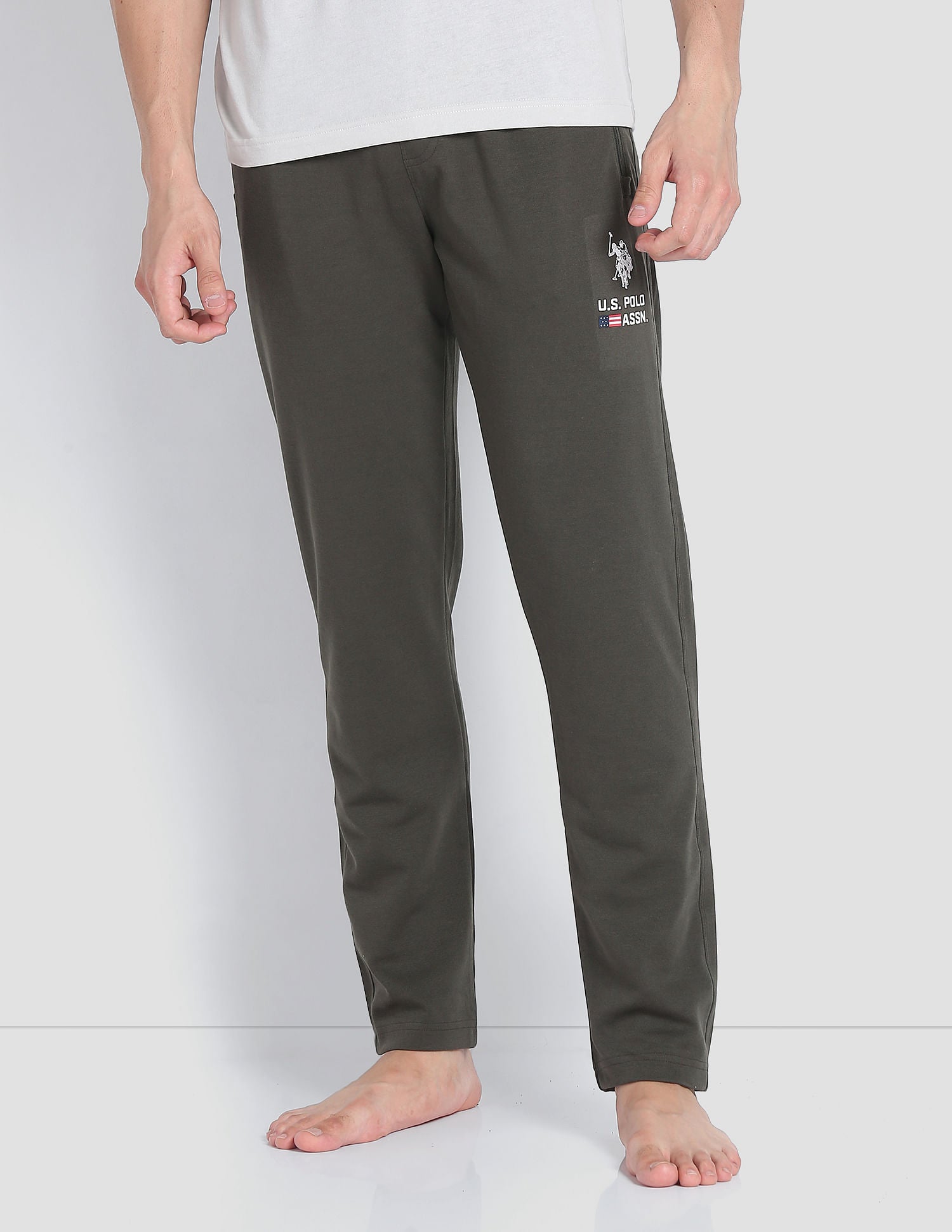 Solid LR006 Lounge Track Pants - Pack Of 1 Olive - U.S. POLO ASSN. | Large