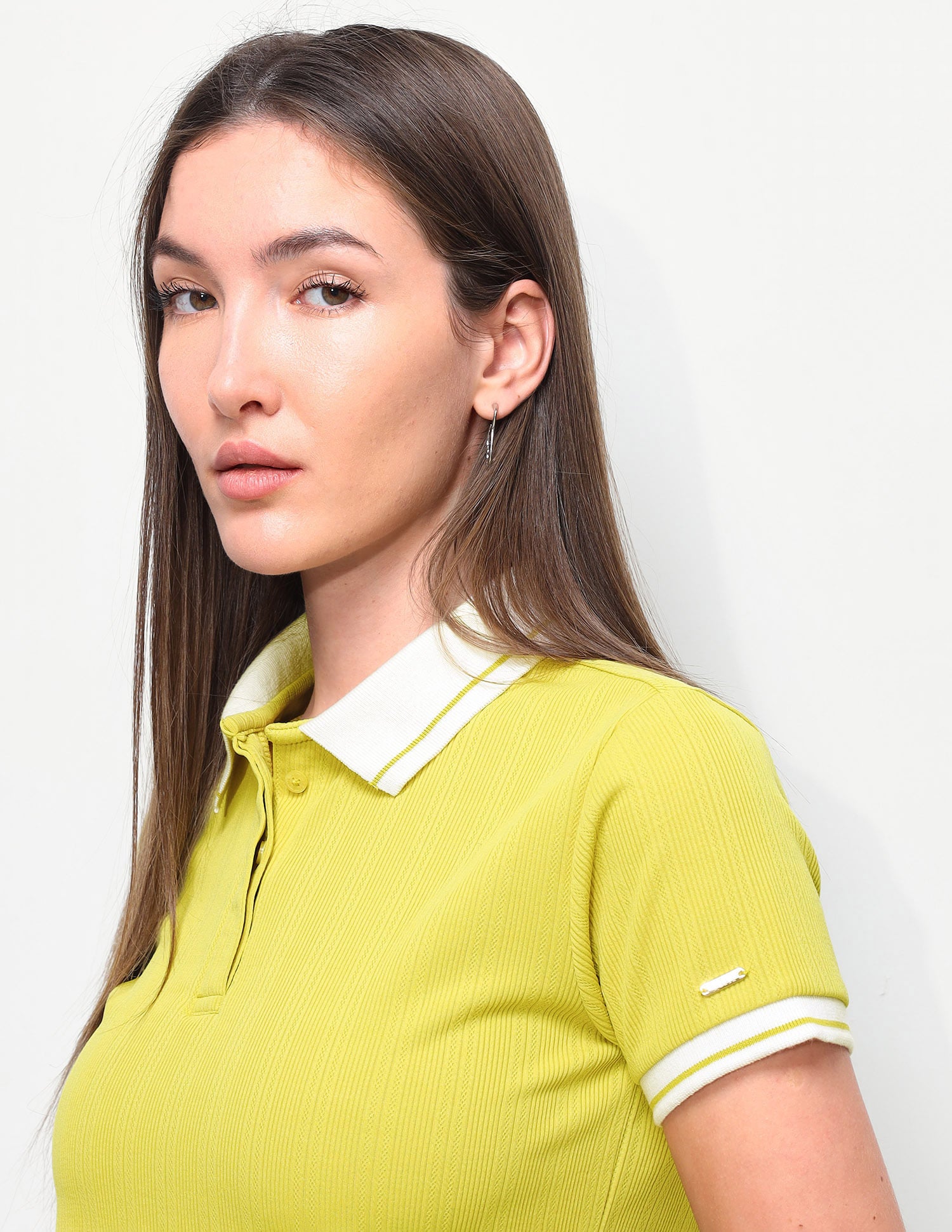Textured Vertical Striped Regular Fit Polo Shirt Lime Green - U.S. Polo Assn. India | Large