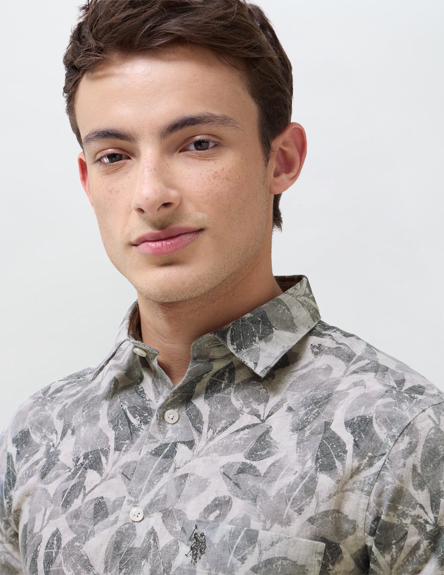 Tropical Printed Regular Fit Shirt Dark Grey - U.S. Polo Assn. India | Large