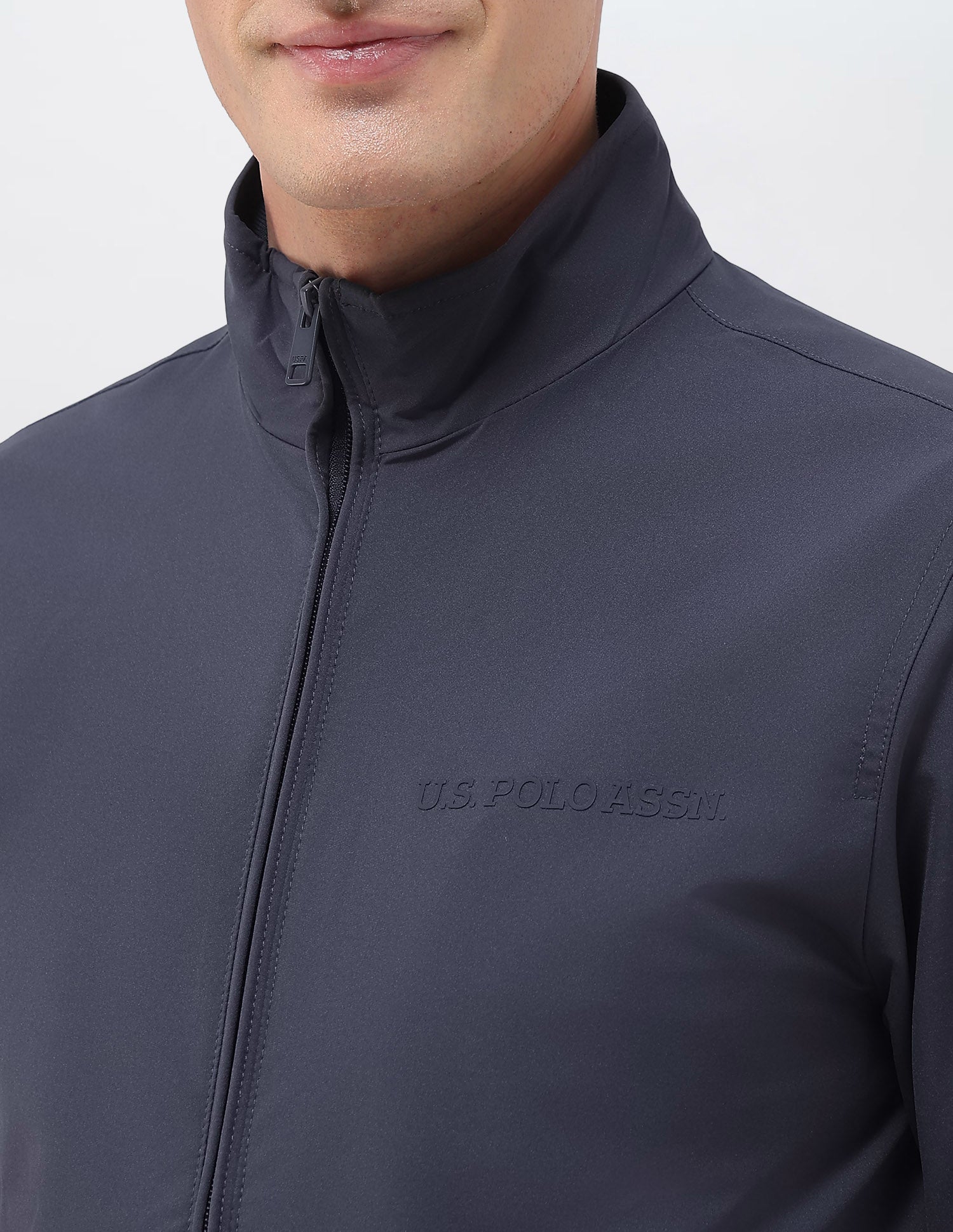 Regular Fit Solid Casual Jacket Dark Blue - U.S. Polo Assn. India | Large