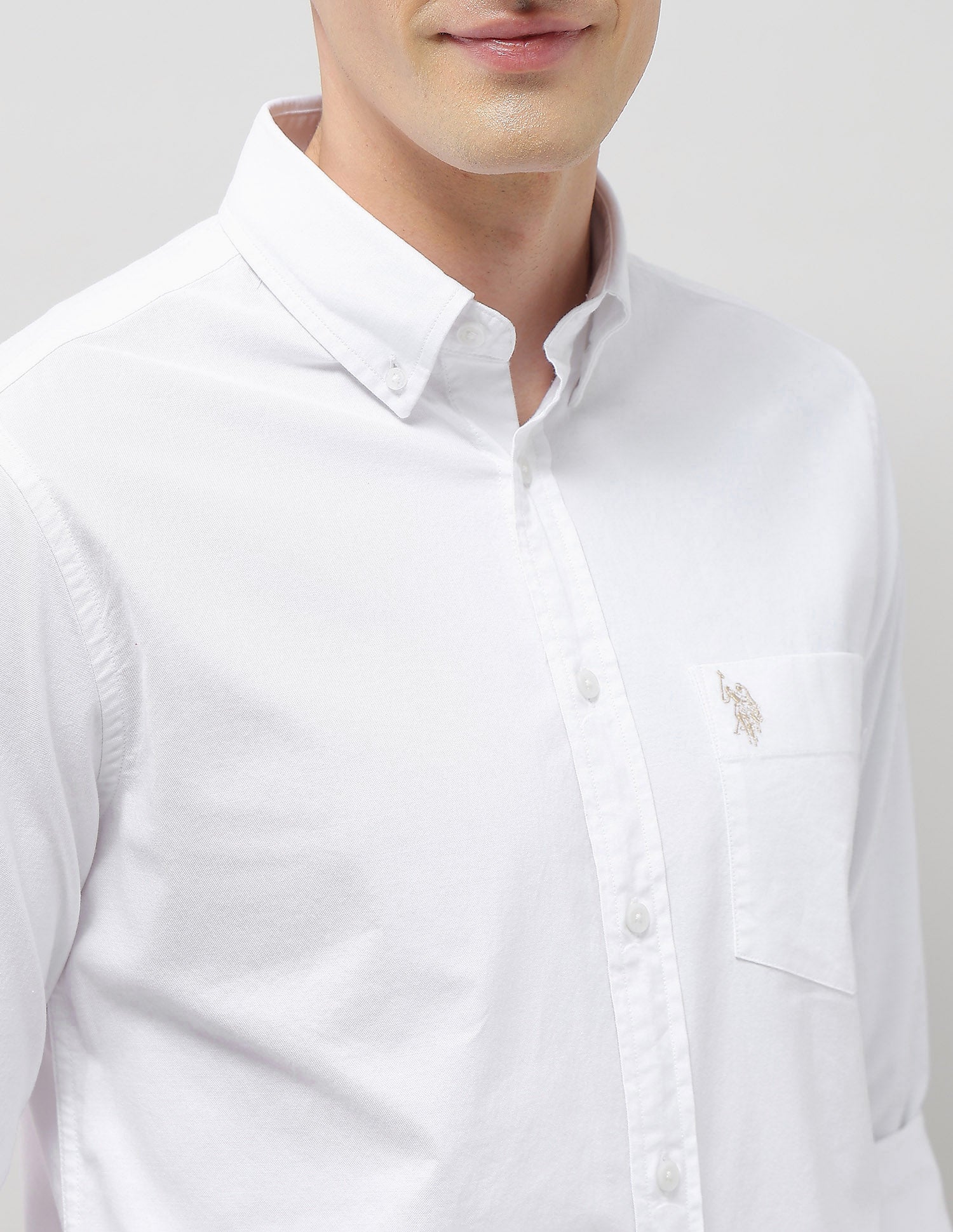 Tailored Fit Oxford Shirt White - U.S. Polo Assn. India | Large