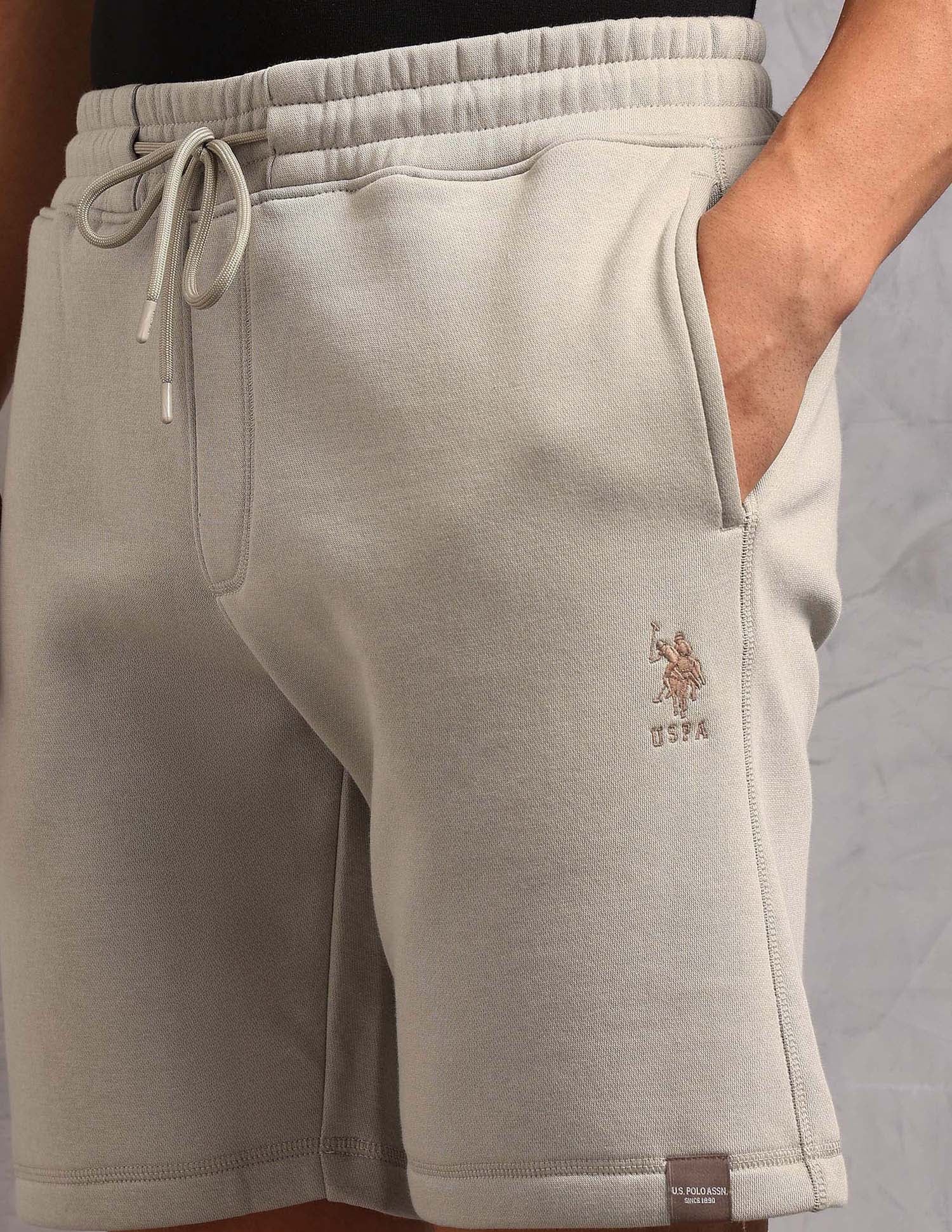 Cotton Terry OES10 Lounge Shorts - Pack Of 1 Grey Mid Stone - U.S. POLO ASSN. | Large