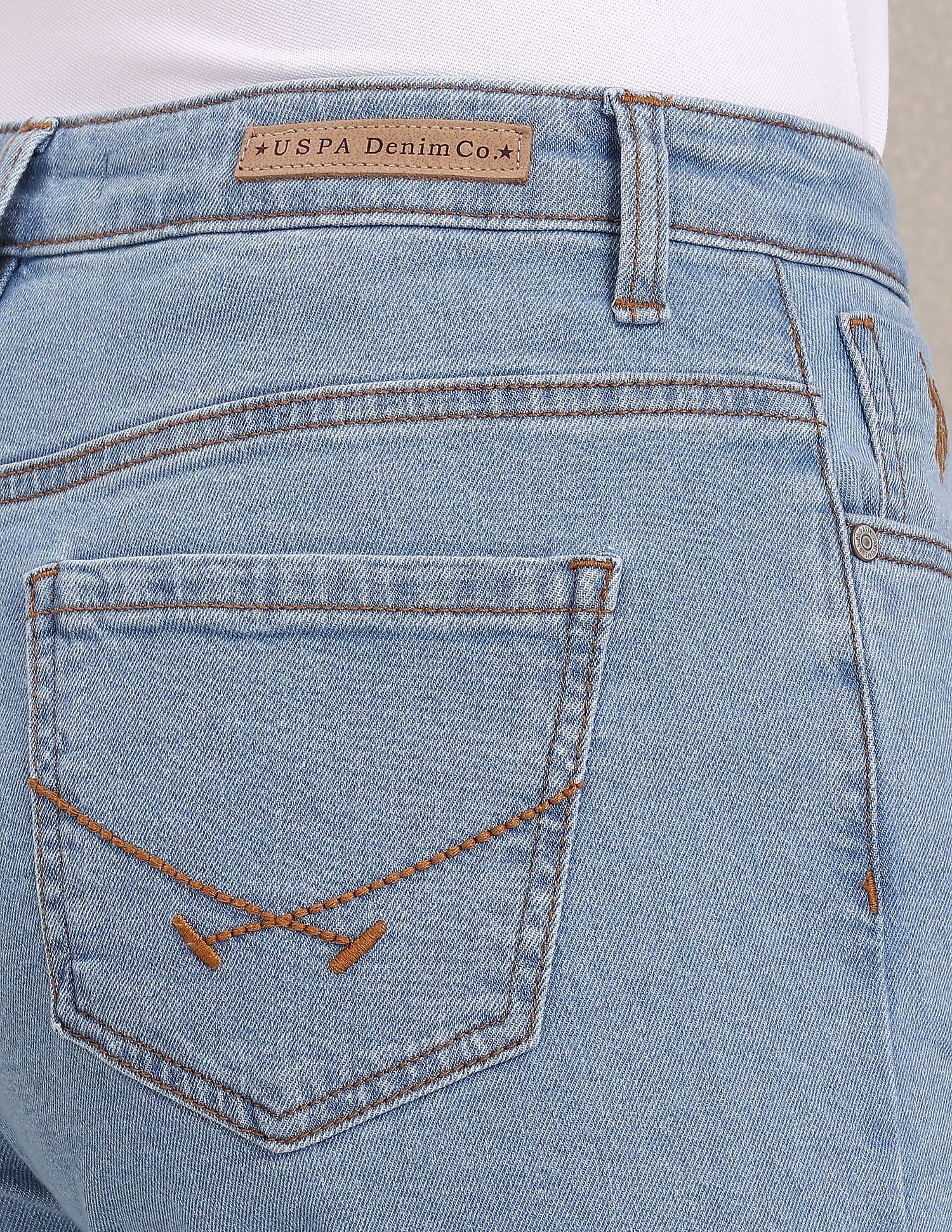 Stone Wash Mom Fit Jeans Light Blue - U.S. Polo Assn. India | Large