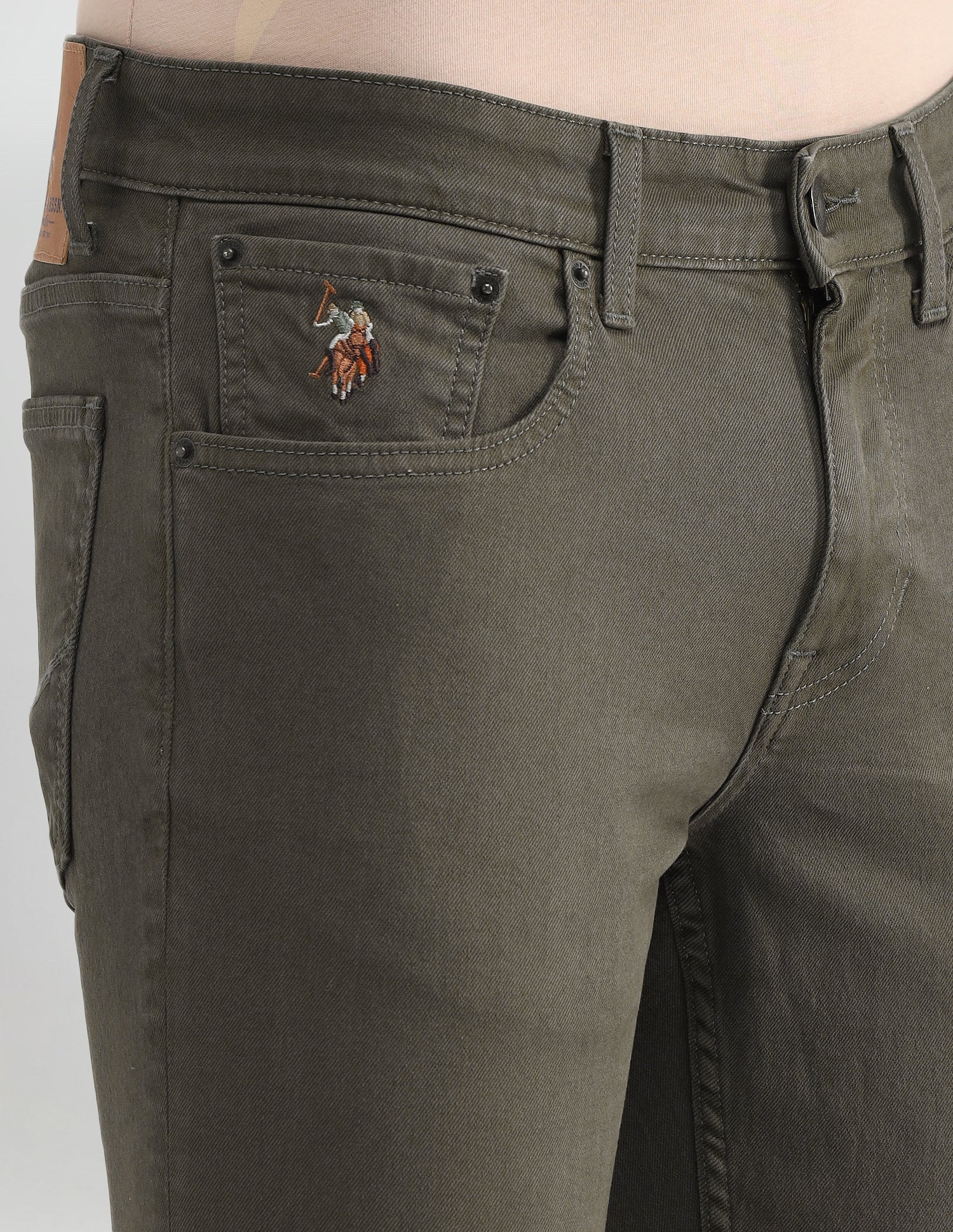 Brandon Slim Tapered Fit Olive Jeans Olive - U.S. POLO ASSN. | Large