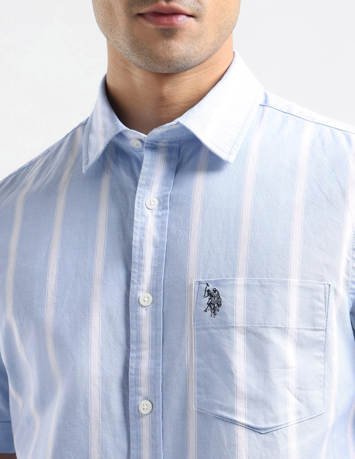 Vertical Striped Oxford Shirt Blue - U.S. POLO ASSN. | Large