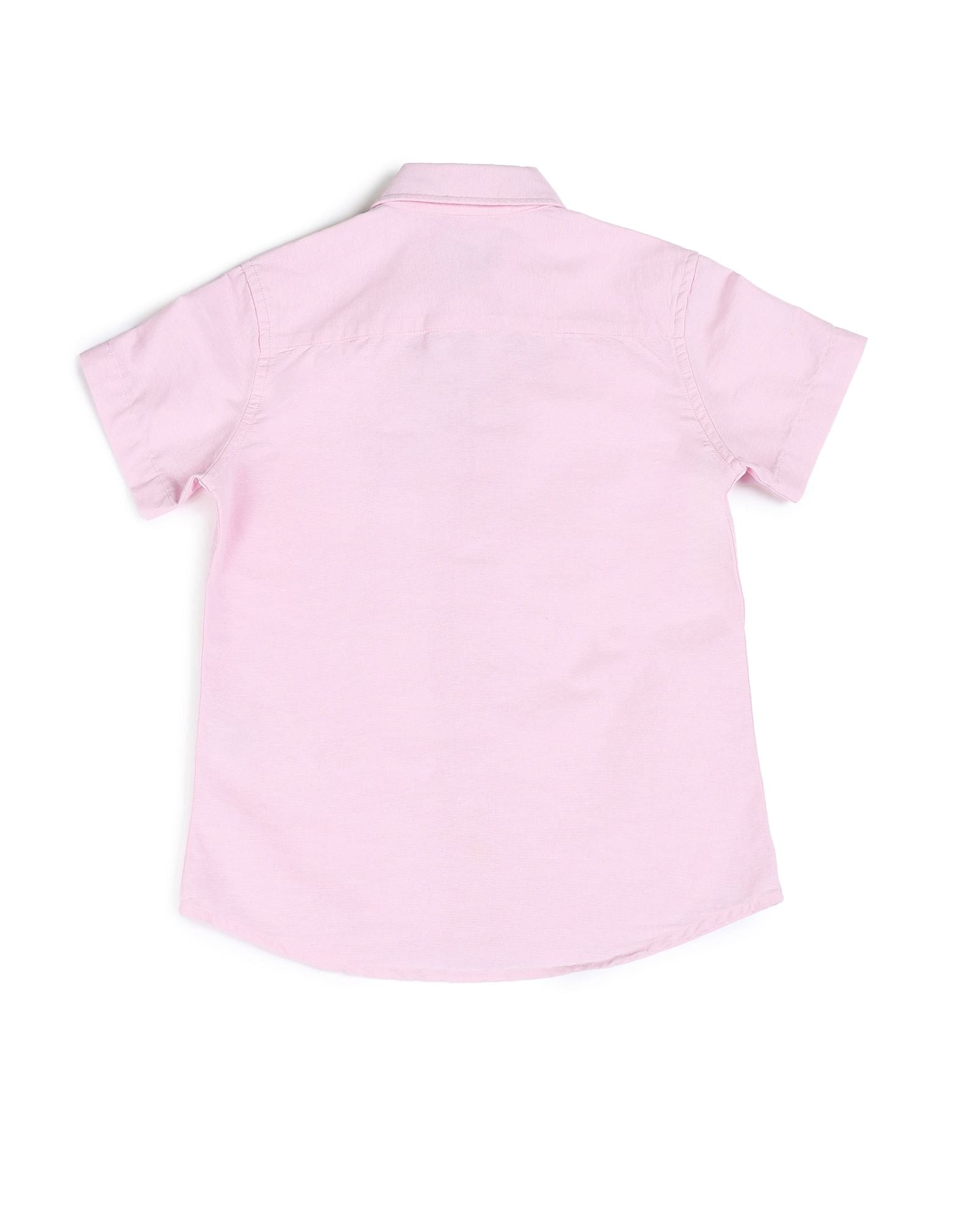 Boys Solid Regular Fit Shirt Light Pink - U.S. POLO ASSN. | Large
