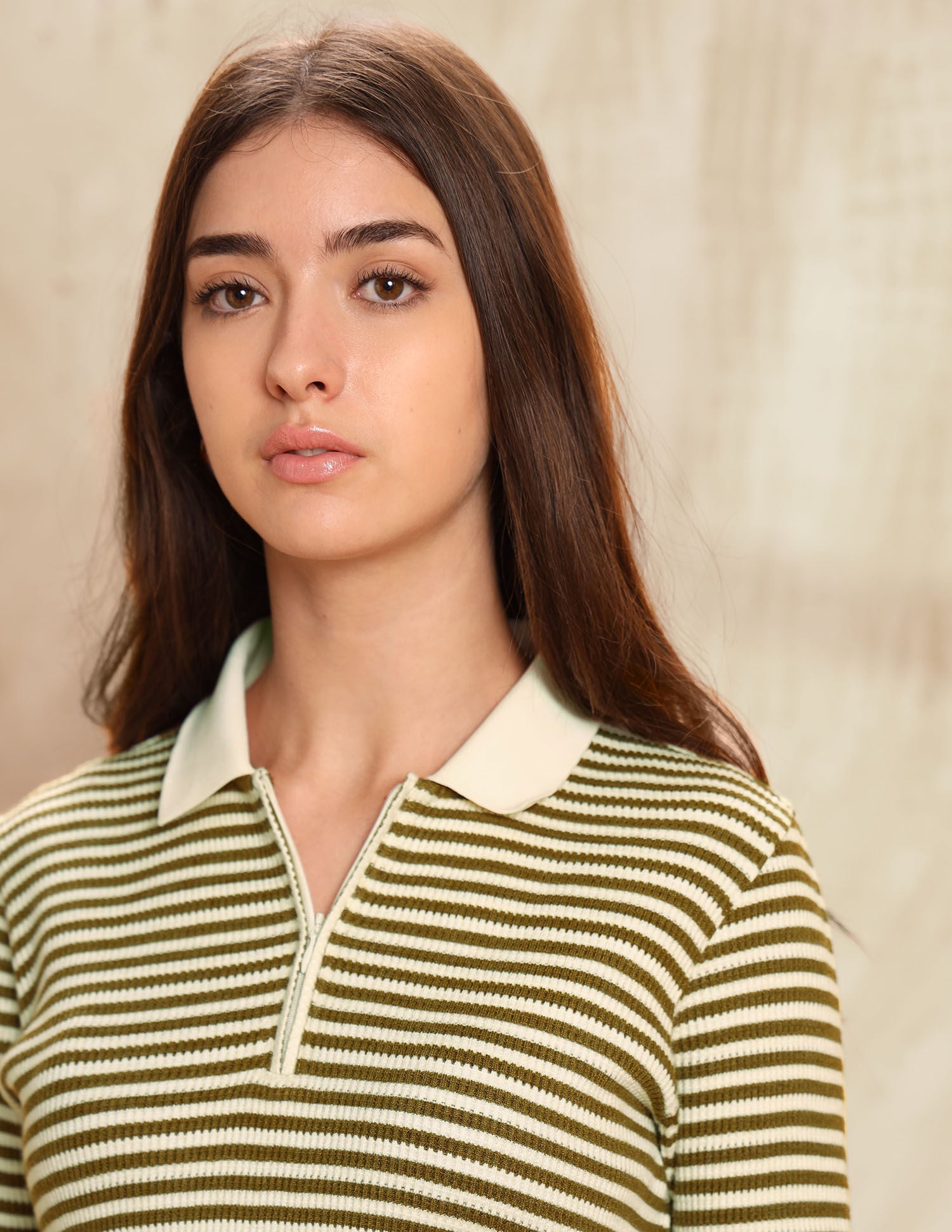 Reglar Fit Horizontal Striped Top Olive - U.S. Polo Assn. India | Large