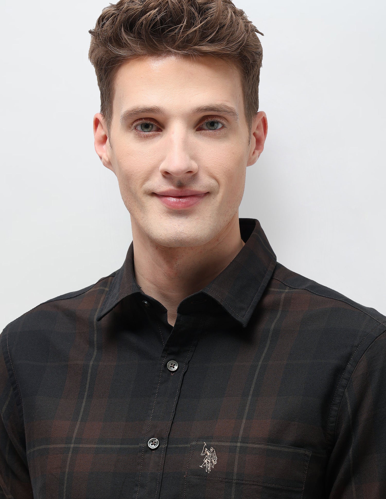 Tartan Checked Regular Fit Shirt Brown - U.S. Polo Assn. India | Large