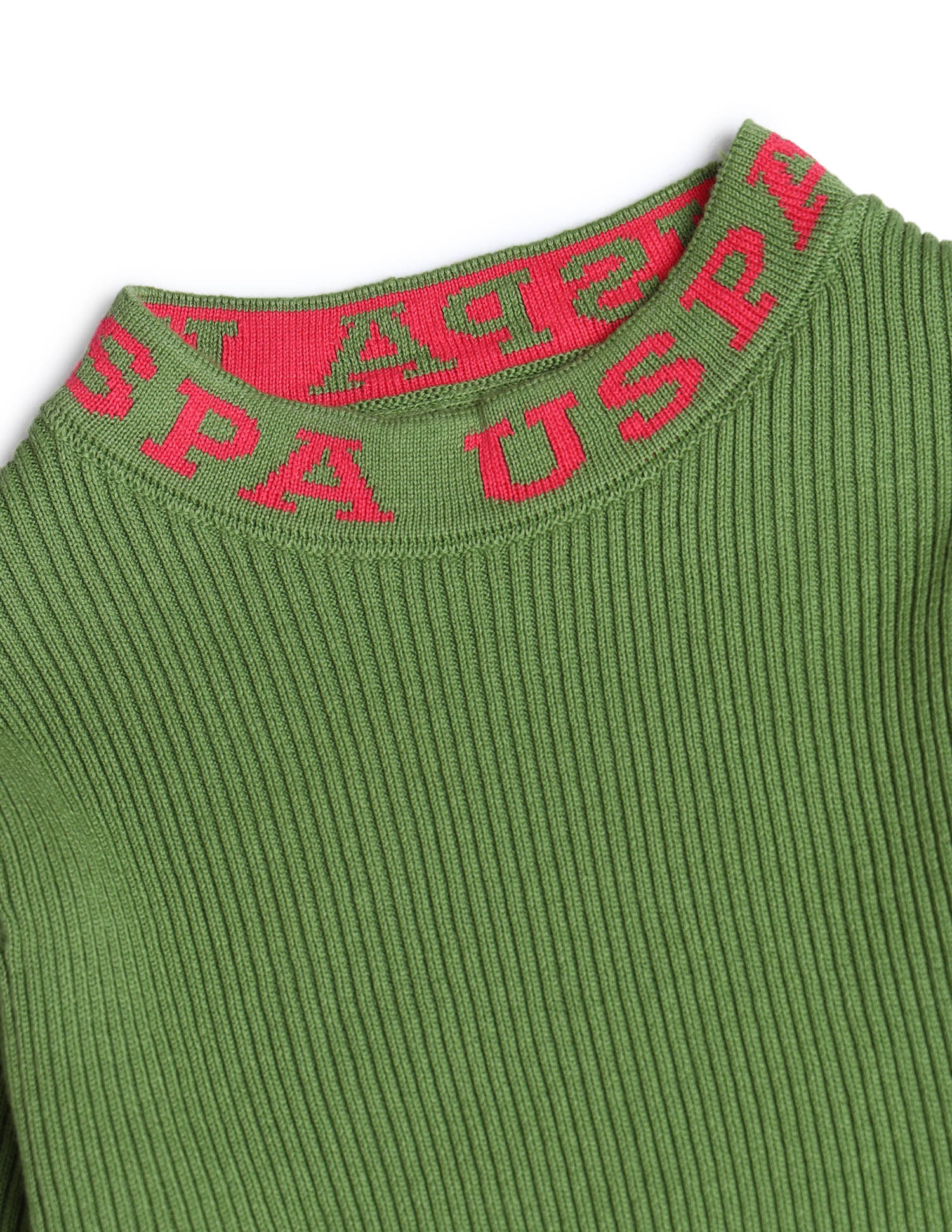 Girls Regular Fit Brand Printed Sweater Sage Green - U.S. POLO ASSN. | Large