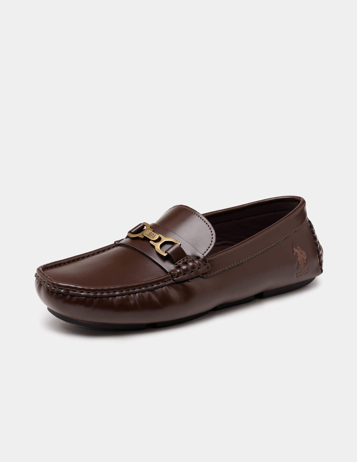Men Tatum Slip-Ons Glossy Loafers Brown - U.S. Polo Assn. India | Large
