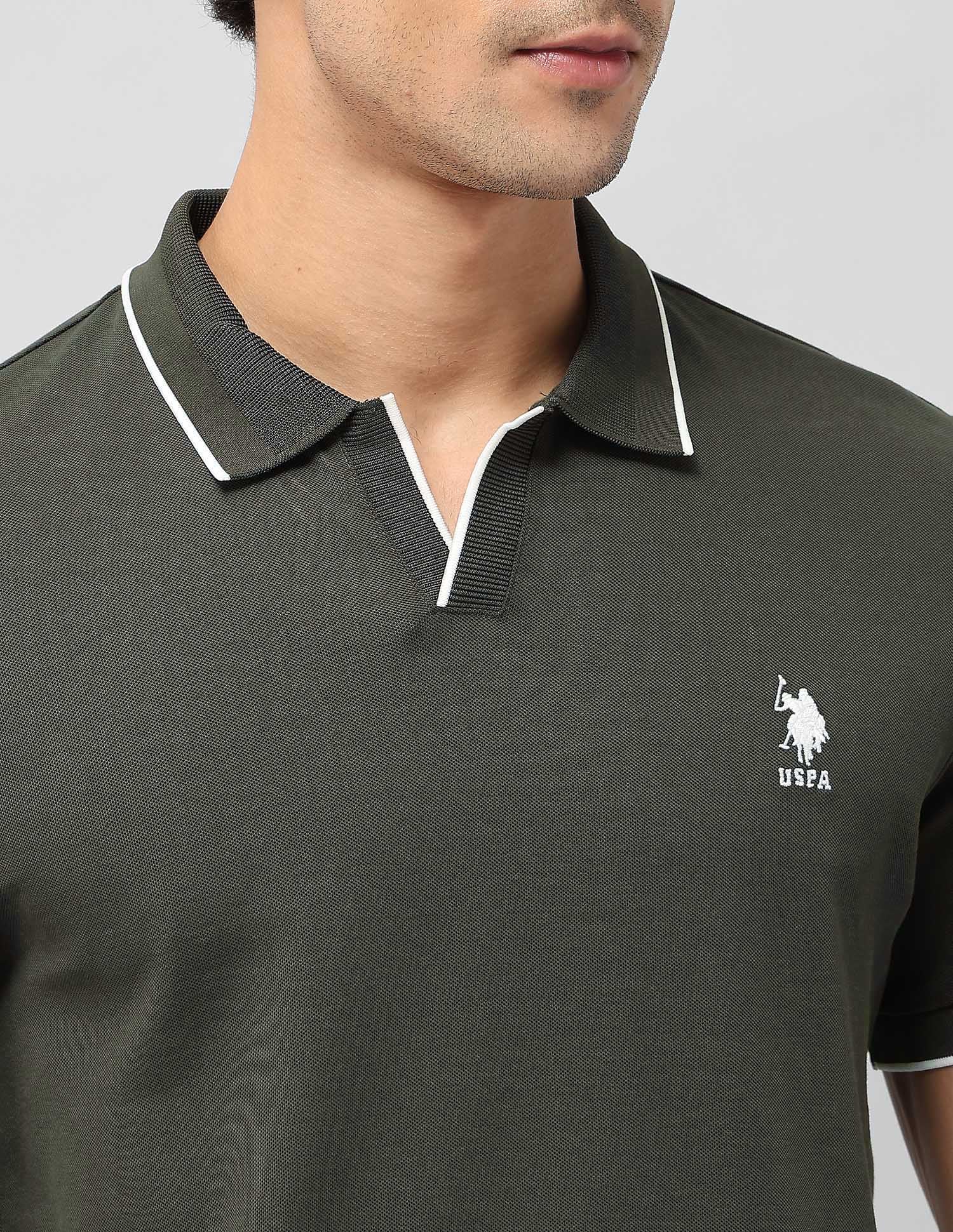 Solid Regular Fit Polo Shirt Olive - U.S. POLO ASSN. | Large