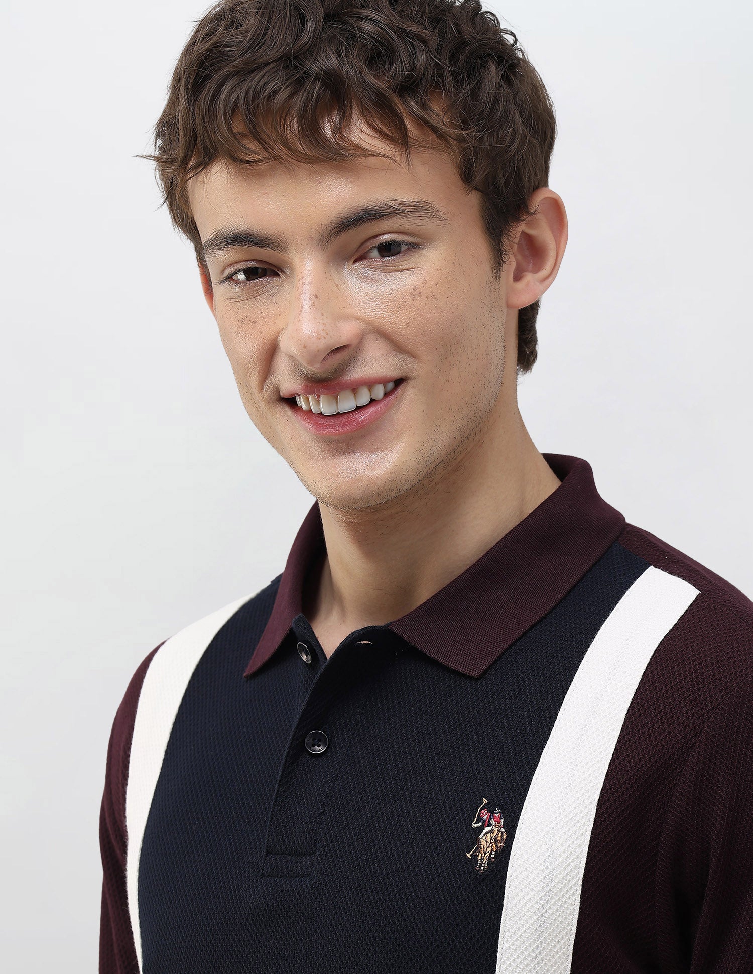 Colourblocked Muscle Fit Polo Shirt Maroon - U.S. Polo Assn. India | Large