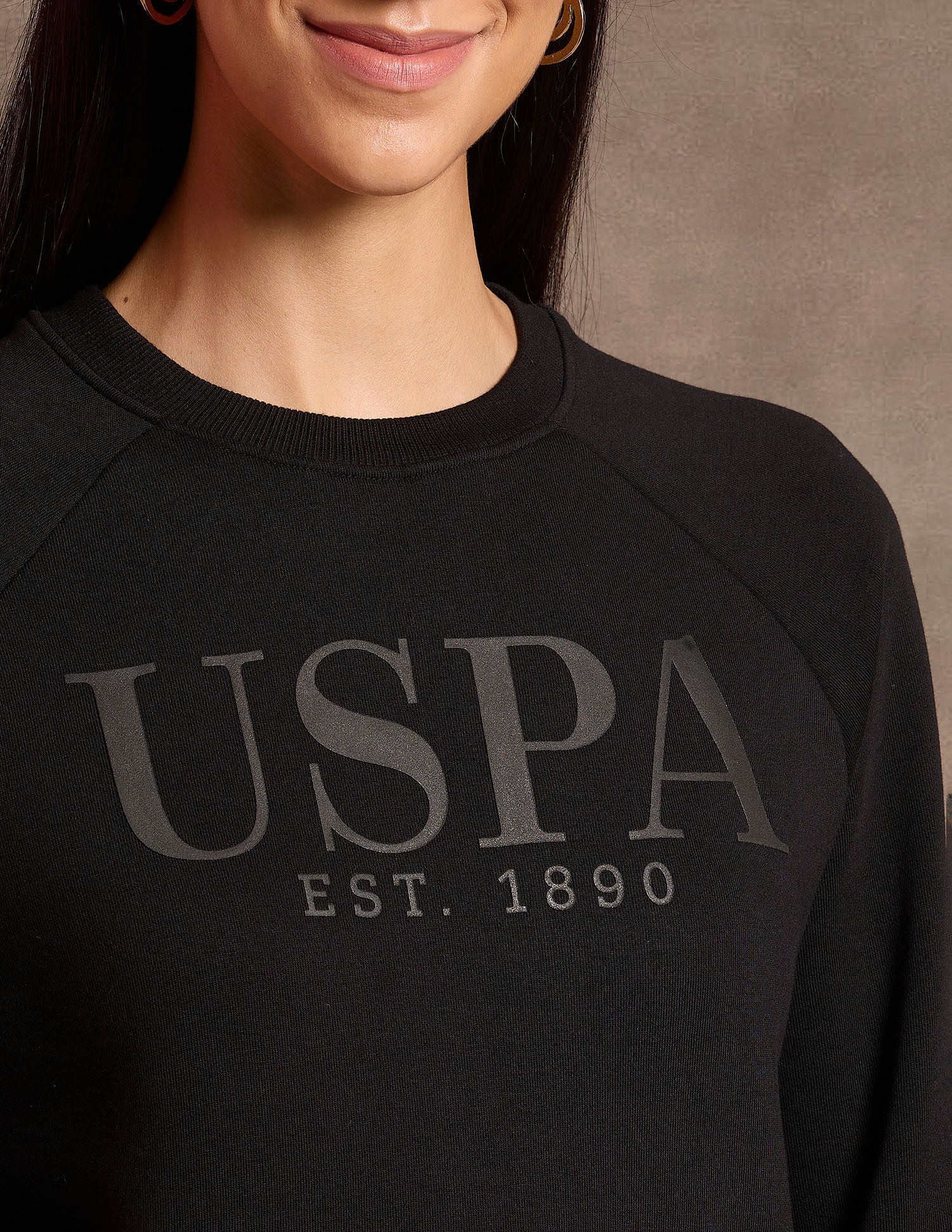 Hd Print Regular Fit Sweatshirt Black - U.S. POLO ASSN. | Large