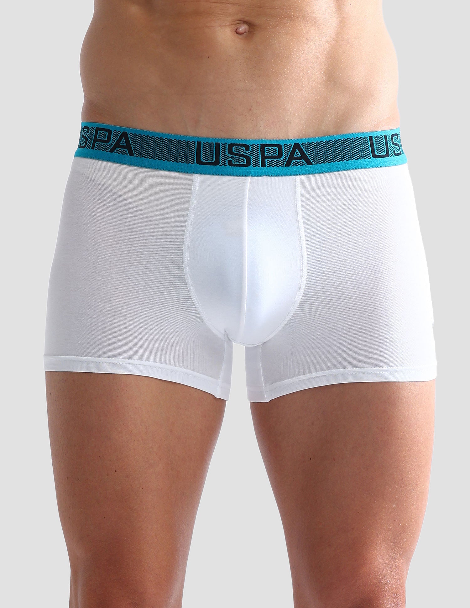 Contrast Waist Cotton Stretch OET04 Trunks - Pack Of 1 White - U.S. POLO ASSN. | Large