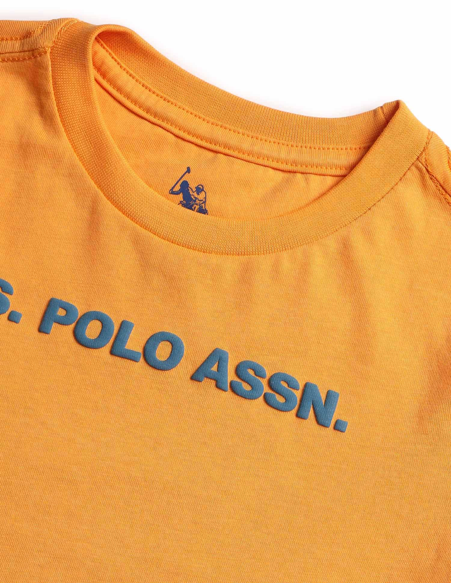 Boys Graphic Printed Regular Fit T-Shirt Orange - U.S. POLO ASSN. | Large