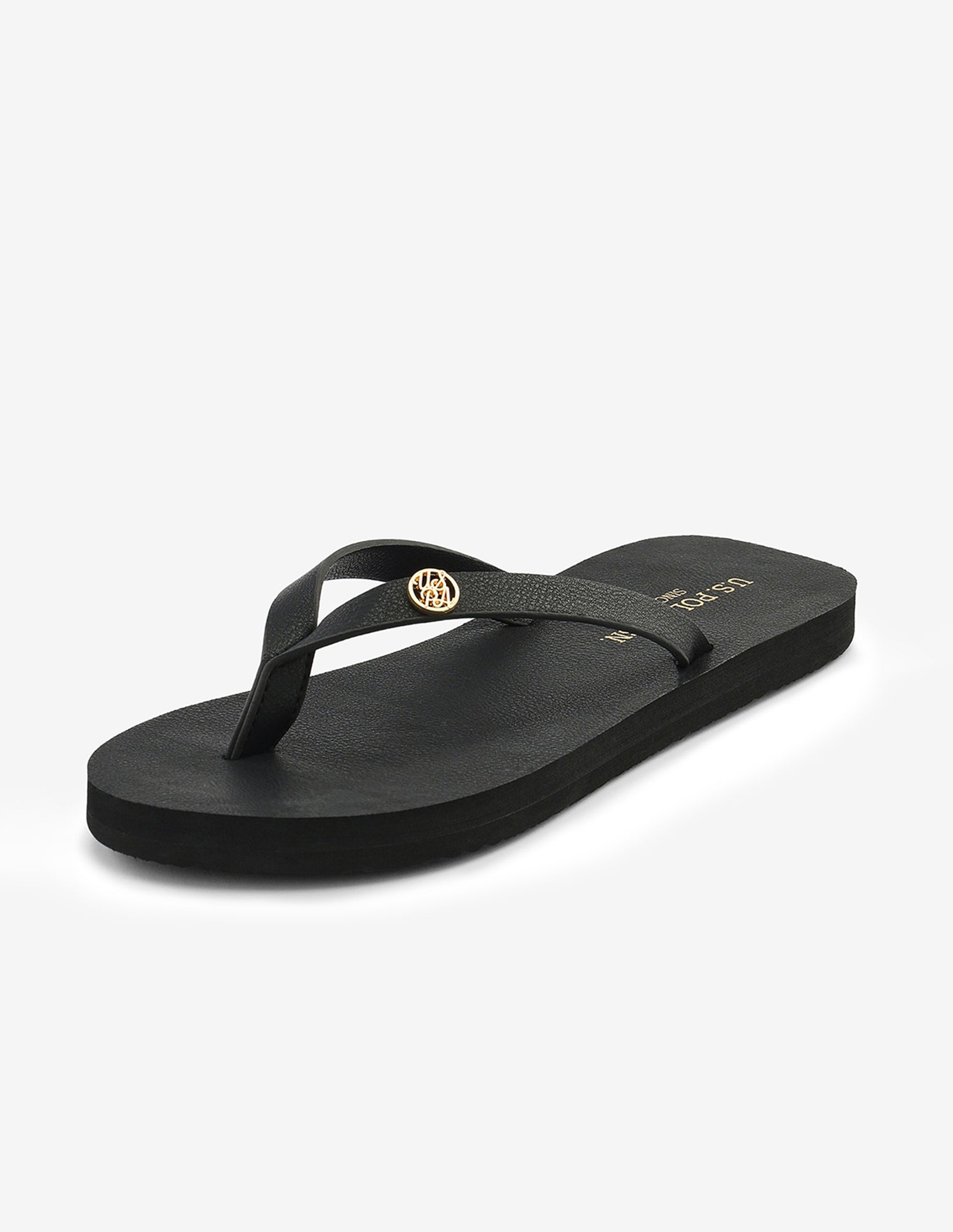 Narrow V-Strap Rei Flip Flops Black - U.S. Polo Assn. India | Large