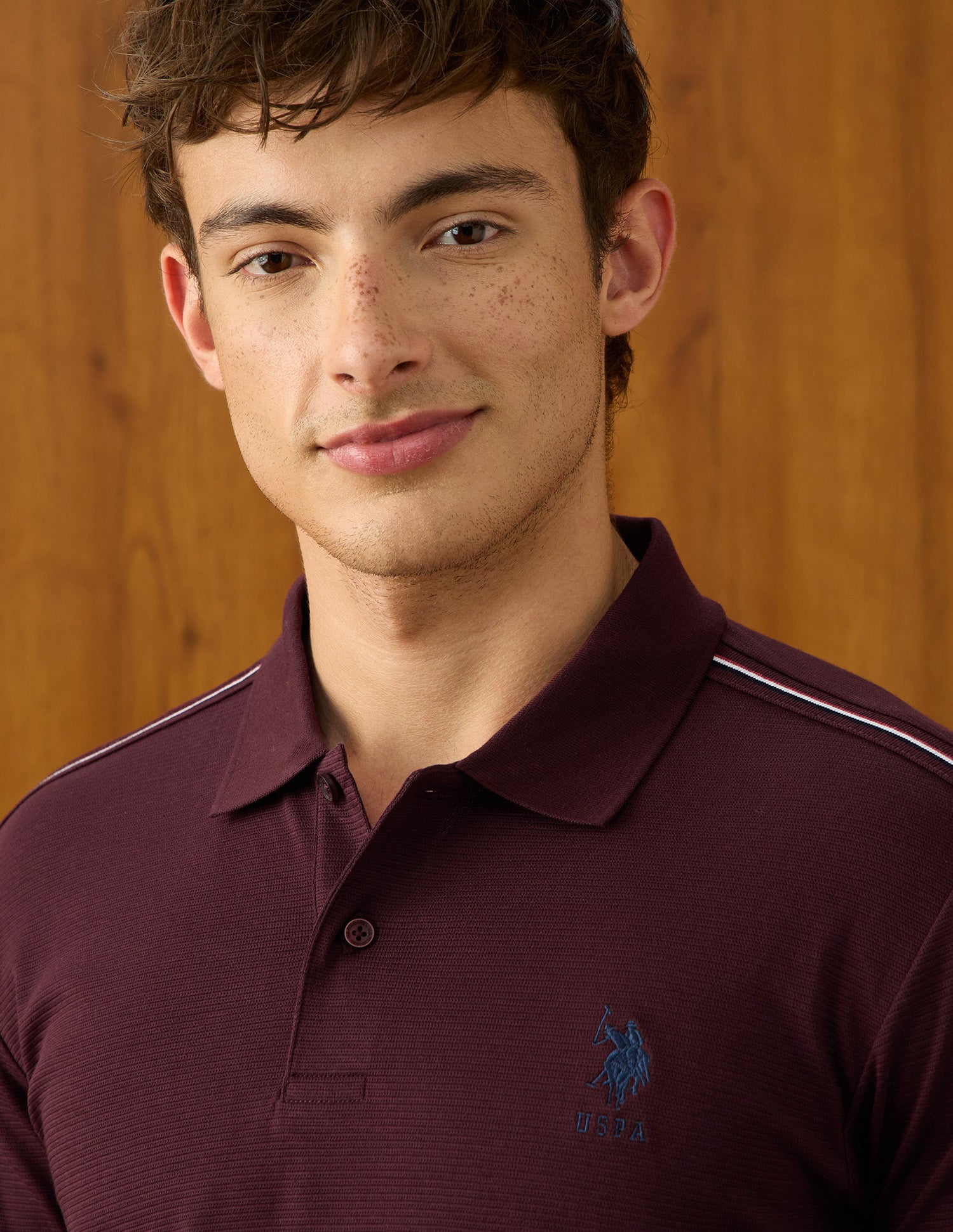 Solid Slim Fit Polo Shirt Wine - U.S. Polo Assn. India | Large