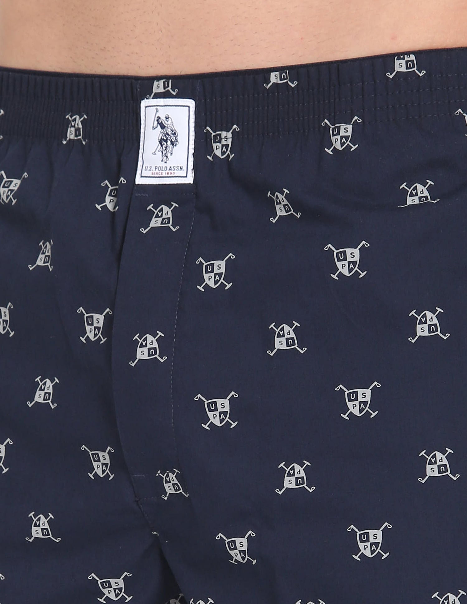 Pure Cotton Printed I600 Boxers - Pack Of 1 Navy - U.S. POLO ASSN. | Large