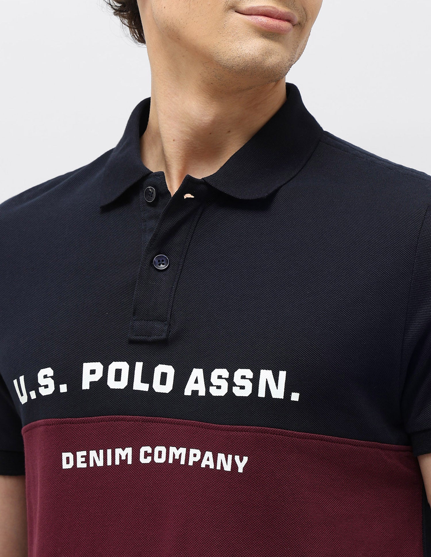 Brand Printed Muscle Fit Polo shirt Navy - U.S. POLO ASSN. | Large