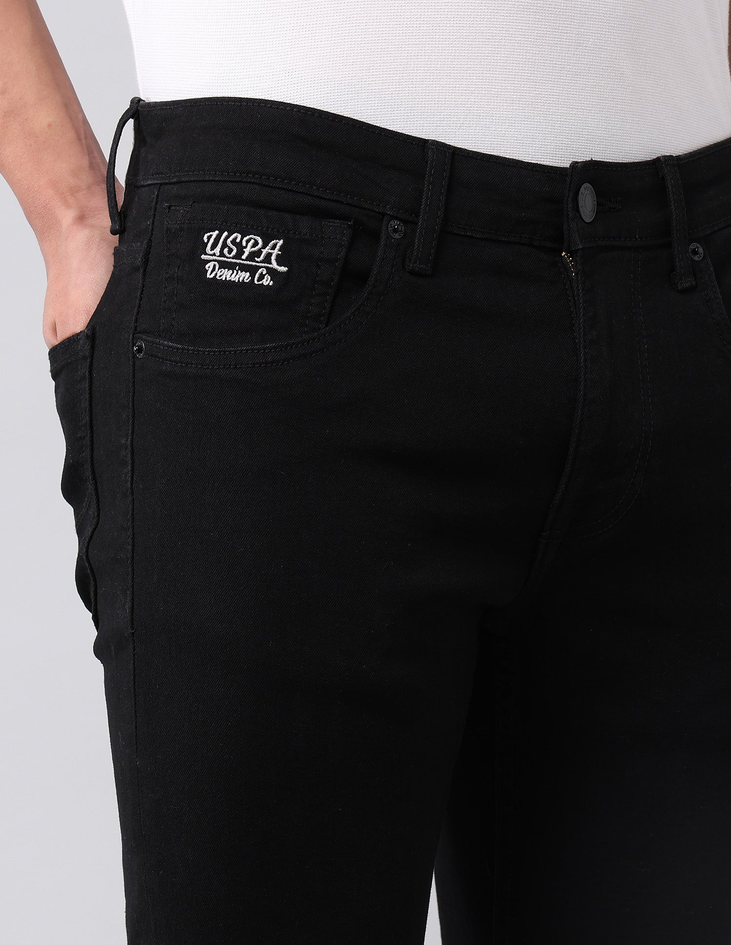 Regallo Skinny Fit Black Jeans Black - U.S. Polo Assn. India | Large