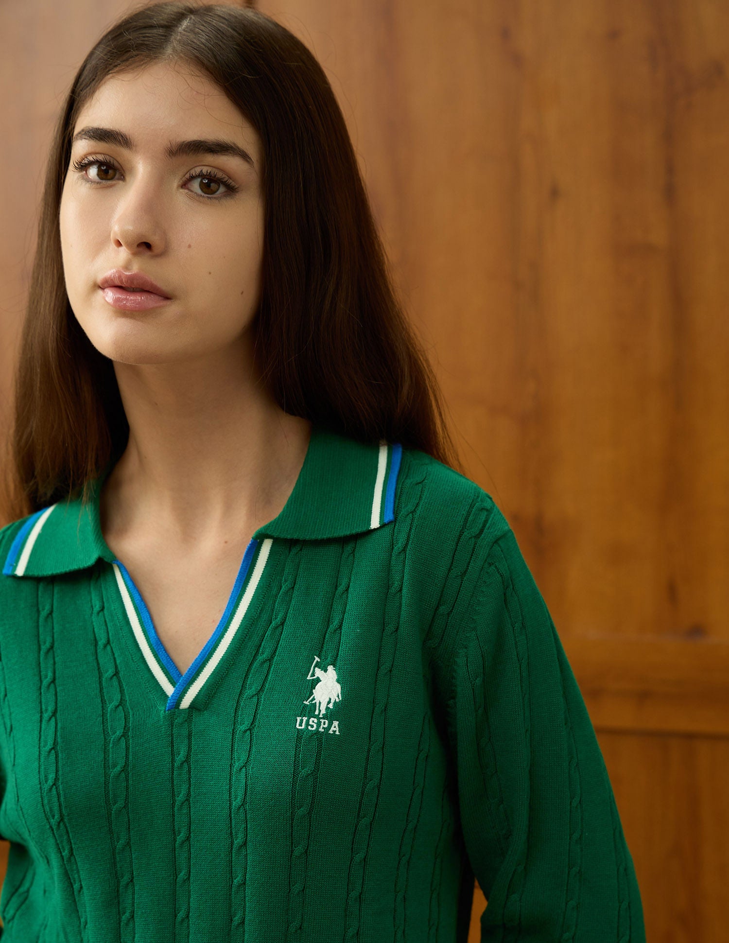 Regular Fit Textured Sweater Green - U.S. POLO ASSN. | Large