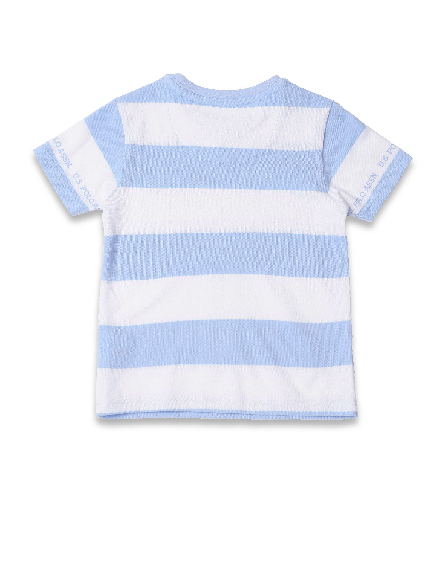 Boys Horizontal Striped Regular Fit T-Shirt Light Blue - U.S. POLO ASSN. | Large
