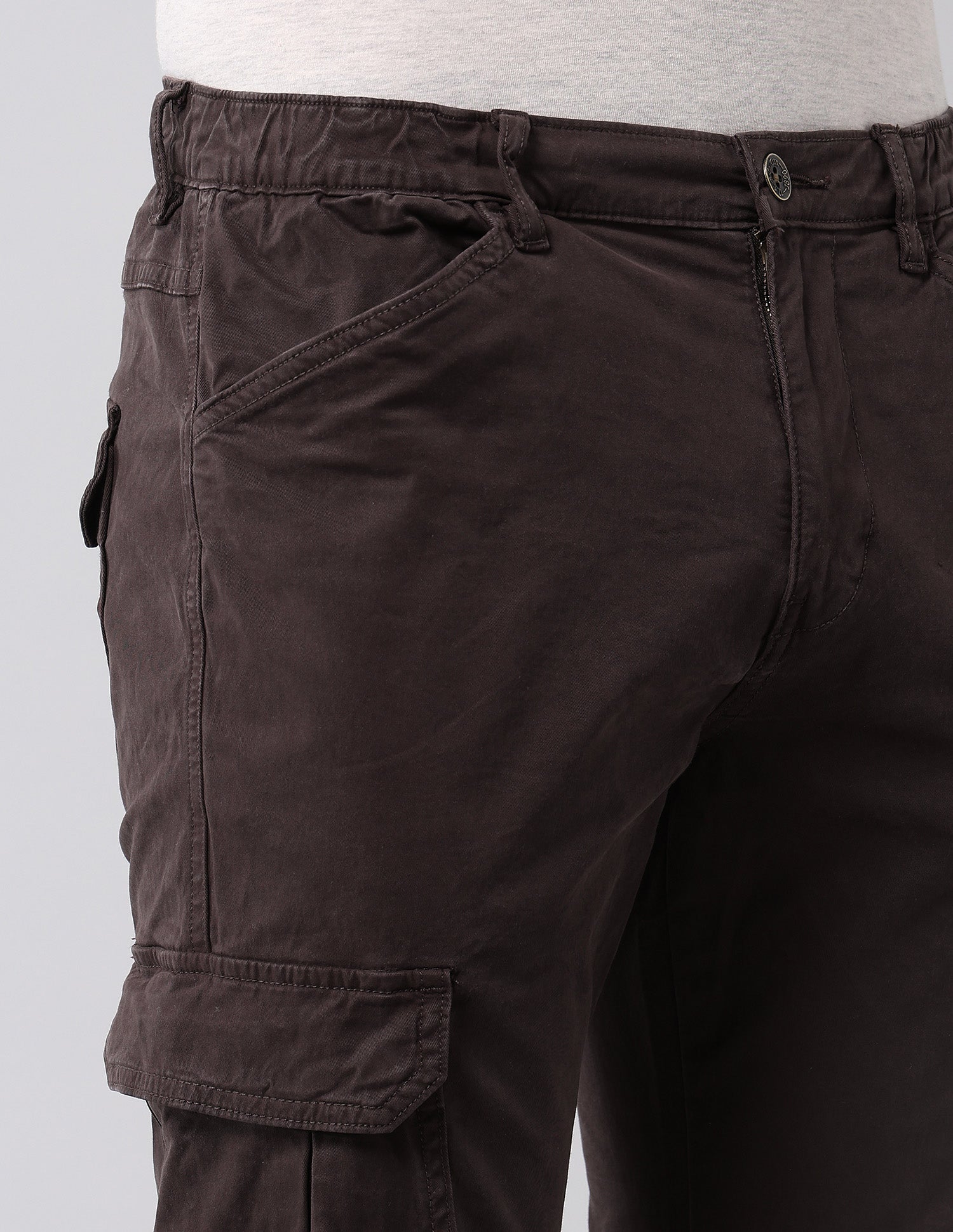 Straight Fit Pure Cotton Cargos Choco - U.S. Polo Assn. India | Large