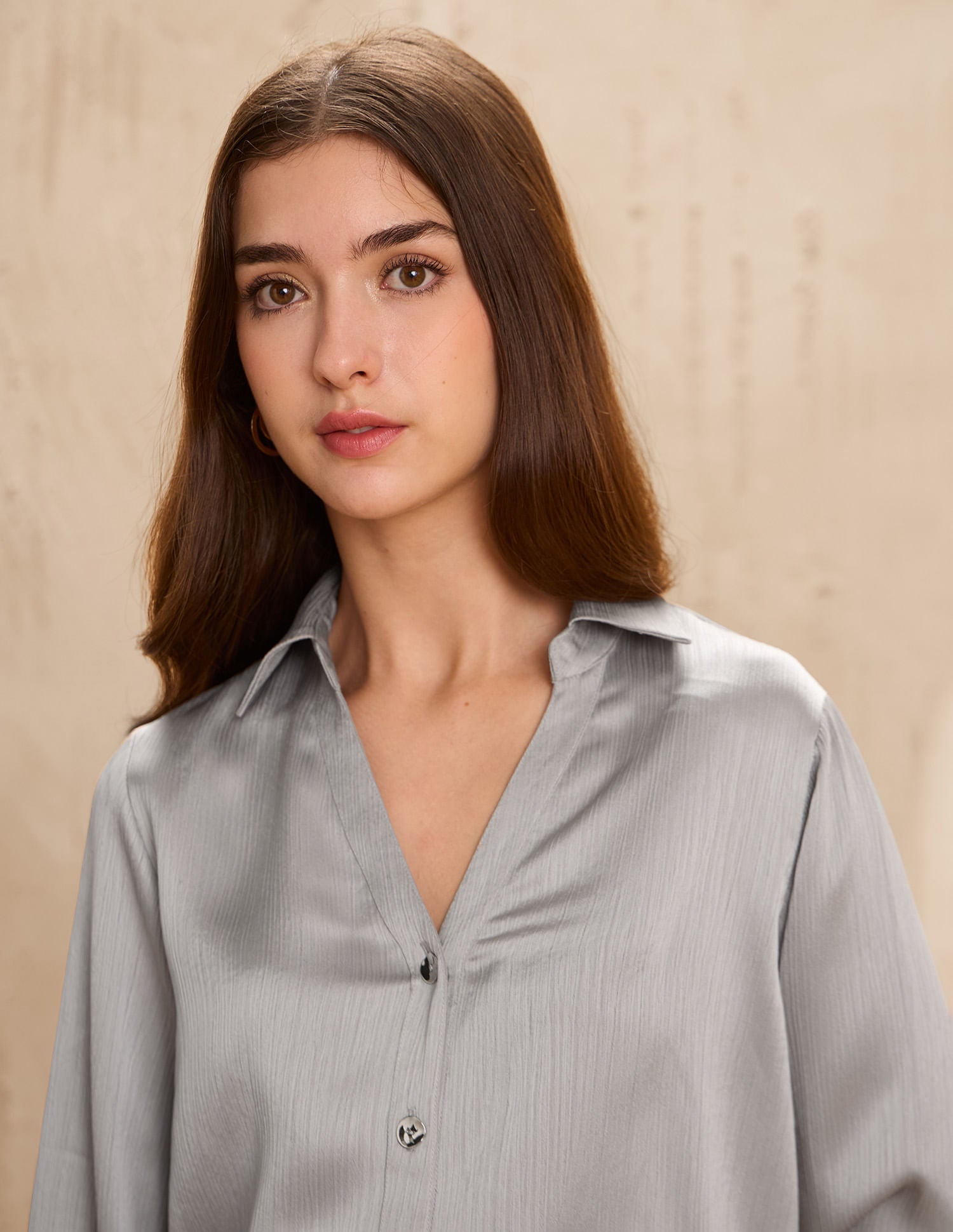 Crinkled Regular Fit Shirt Grey - U.S. POLO ASSN. | Large