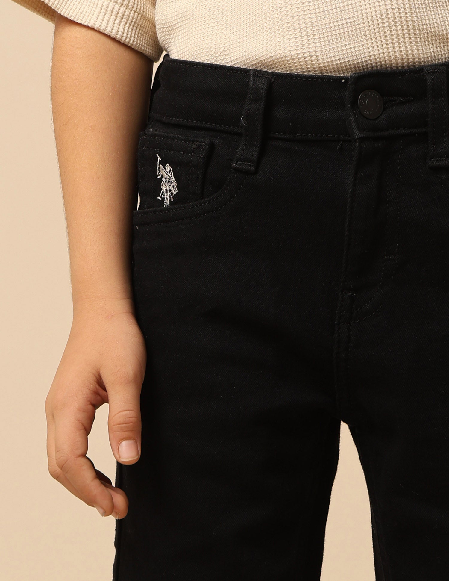 Boys Relaxed Fit Mid Rise Shorts Black - U.S. POLO ASSN. | Large