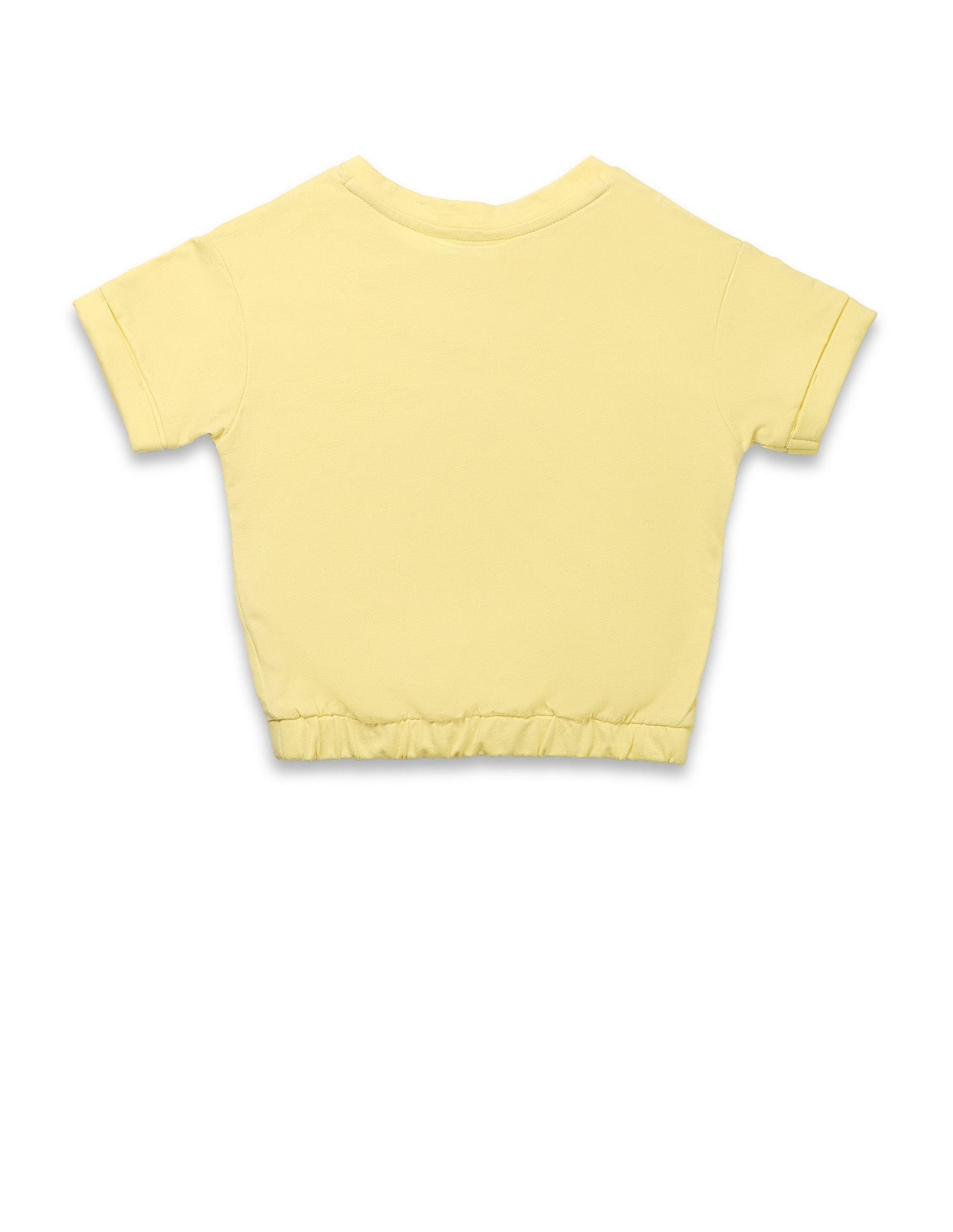 Girls Crest Embroidered Cotton T-Shirt Light Yellow - U.S. POLO ASSN. | Large