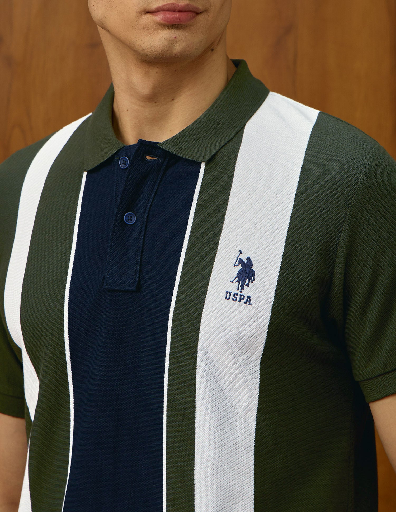 Colorblocked Varsity Theatre Polo Shirt Olive - U.S. POLO ASSN. | Large