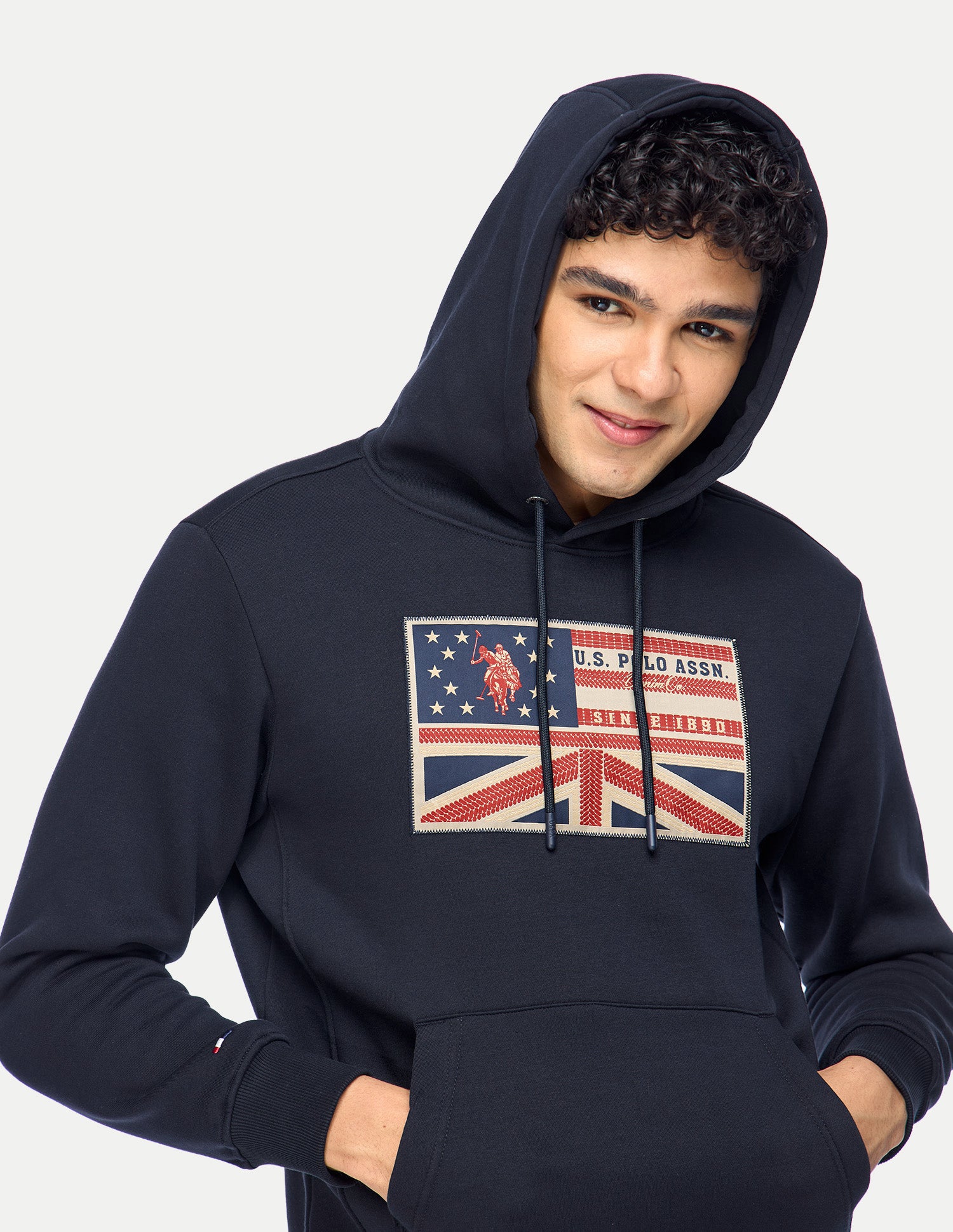 Graphic Brand Printed Regular Fit Sweatshirt Navy - U.S. Polo Assn. India | Large