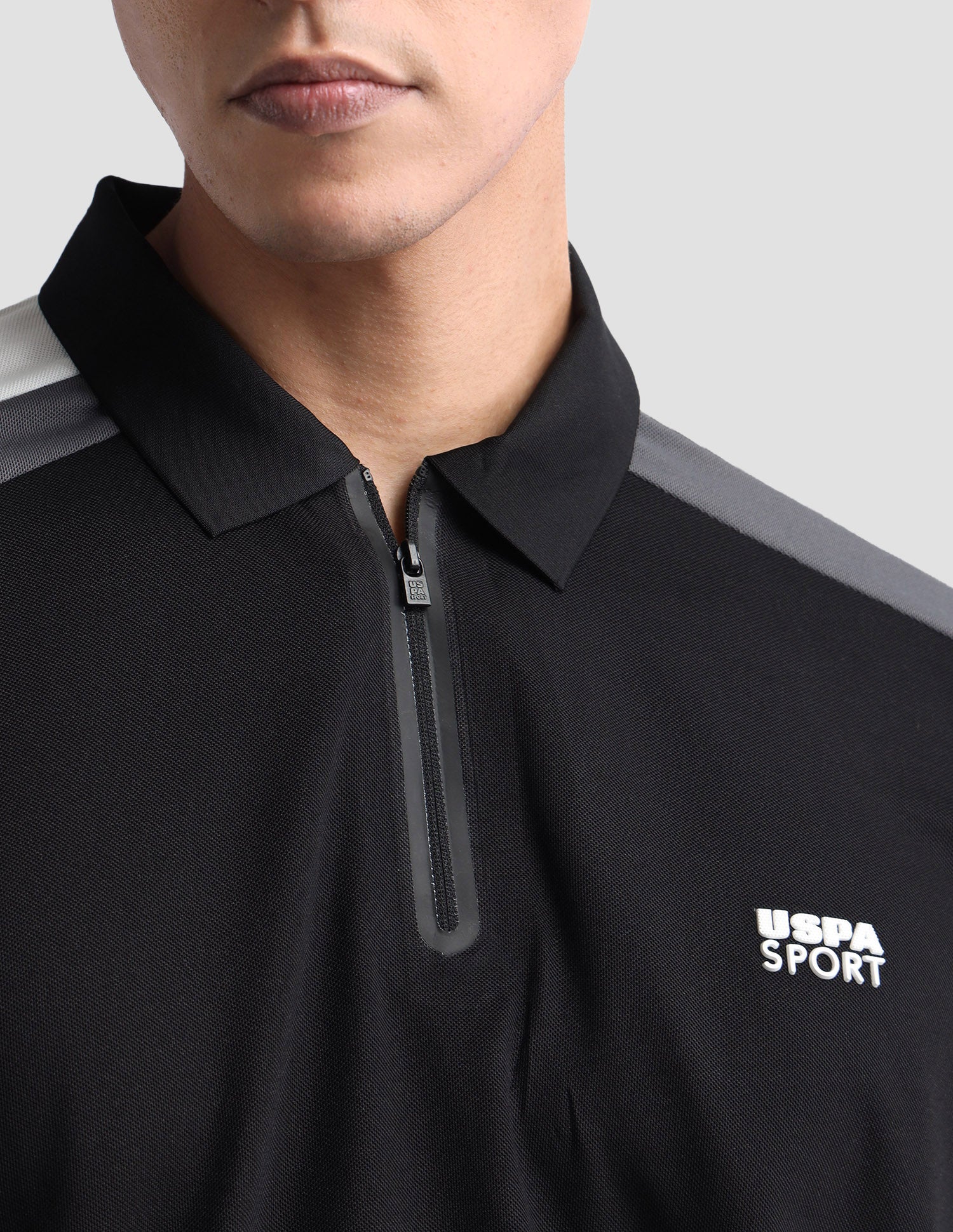 Solid Slim Fit Active Polo Shirt Black - U.S. Polo Assn. India | Large