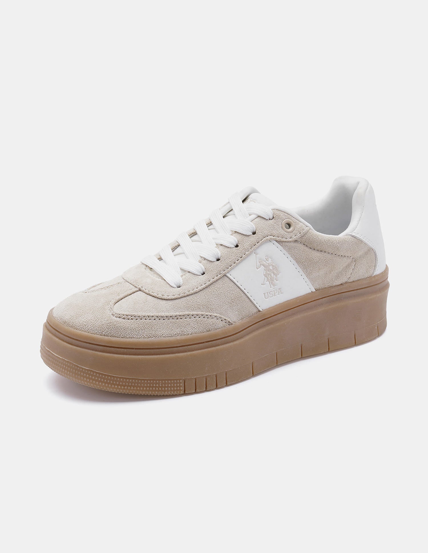 Women Colourblocked Zaira Sneakers Beige - U.S. Polo Assn. India | Large