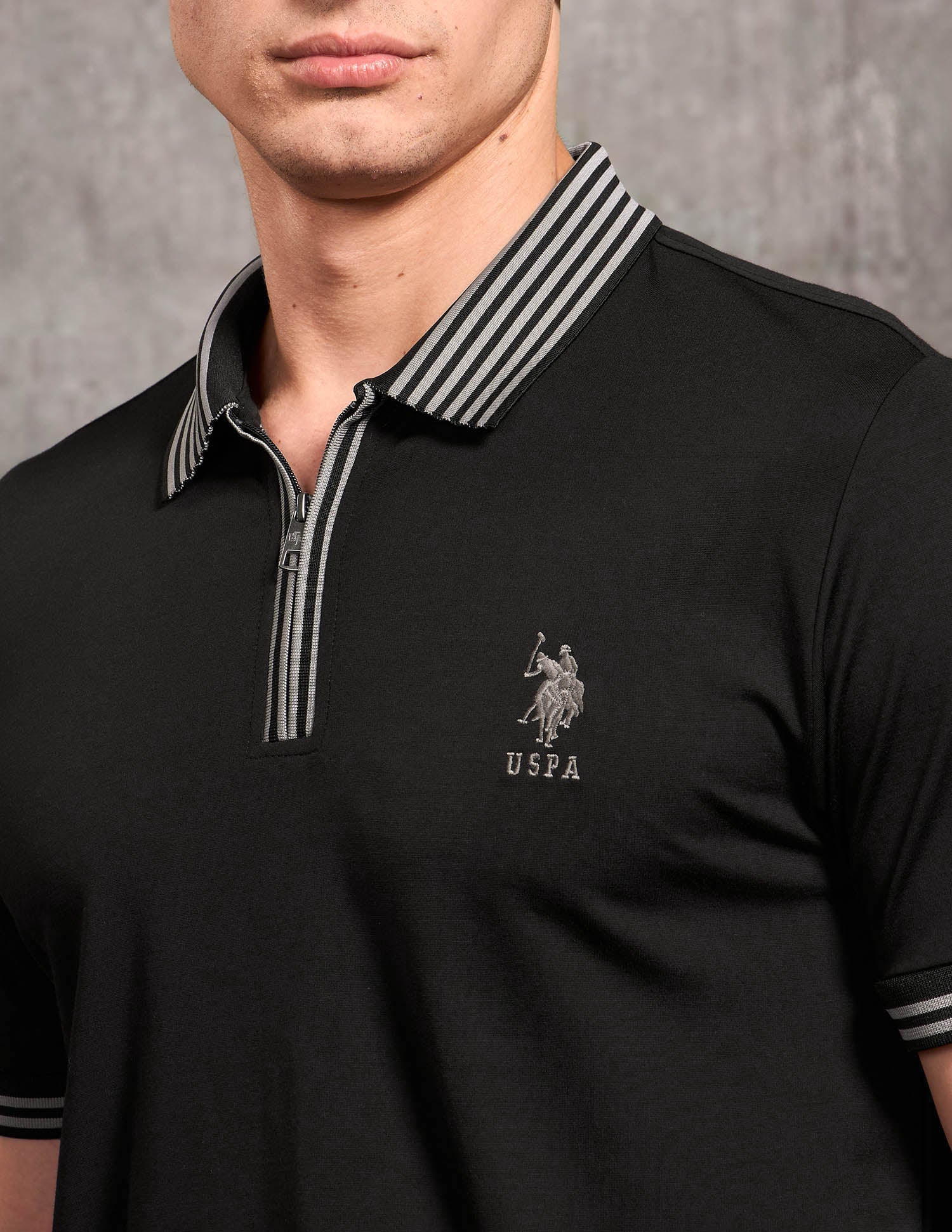 Solid Black & Gold Polo Shirt Black - U.S. POLO ASSN. | Large