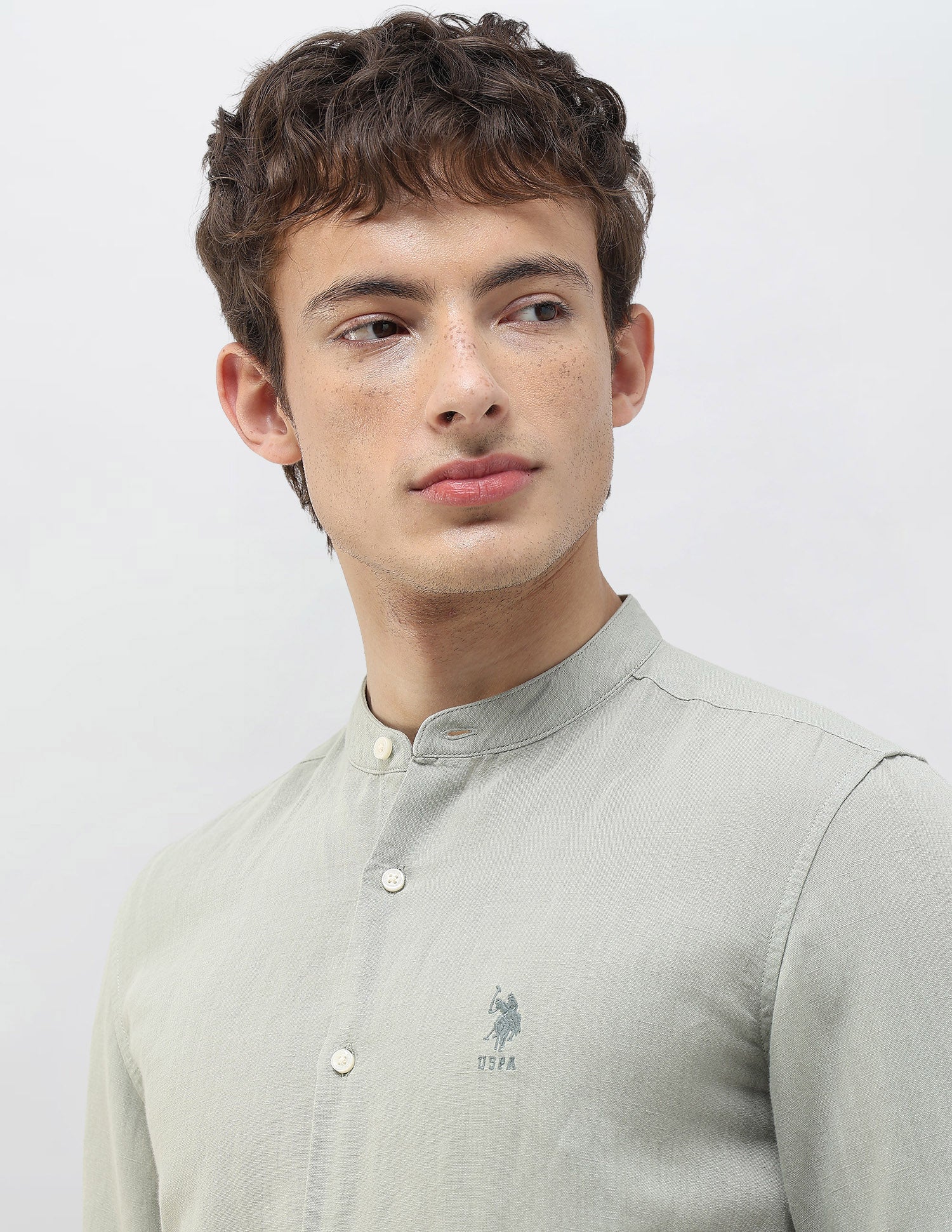 Solid Regular Fit Shirt Light Green - U.S. Polo Assn. India | Large