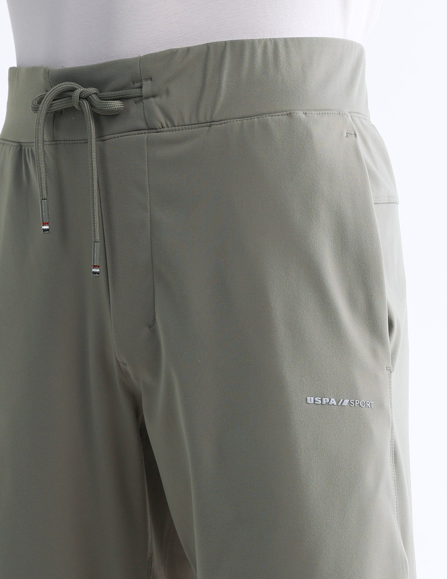 Solid Slim Fit Active Shorts Light Olive - U.S. Polo Assn. India | Large