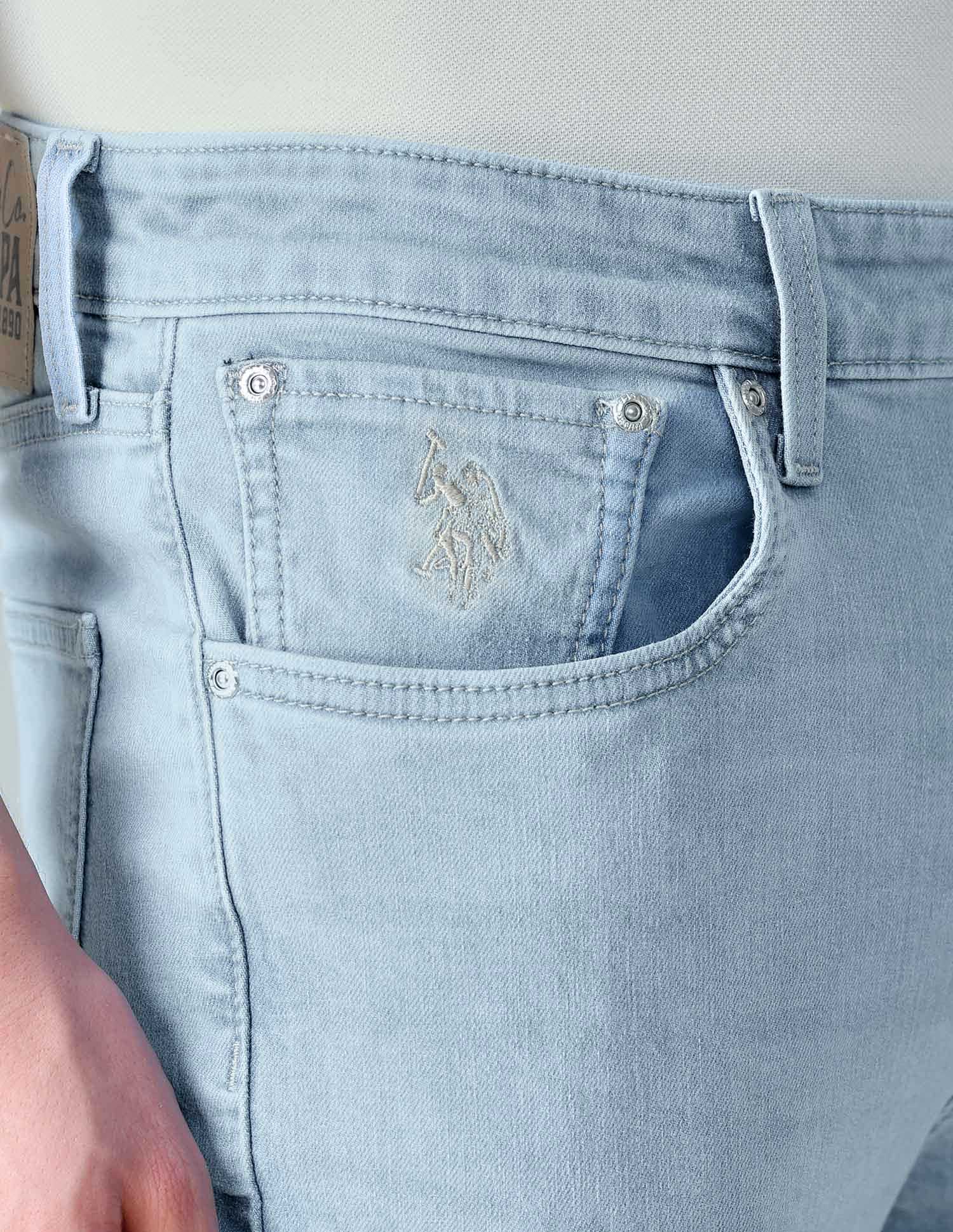 Comfort Cropped Fit Blue Jeans Light Indigo - U.S. POLO ASSN. | Large